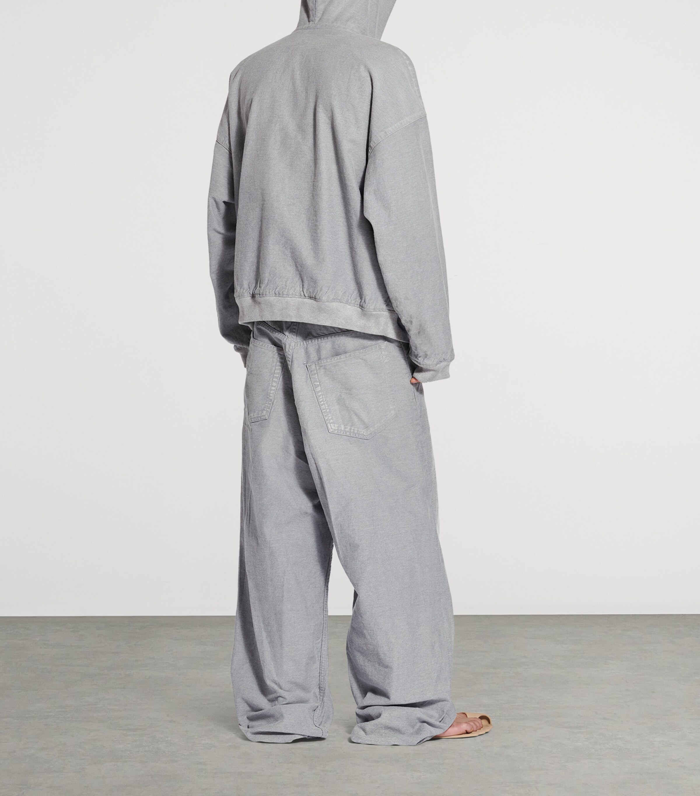 Balenciaga Grey Distressed Wide-Leg Jeans | Harrods US