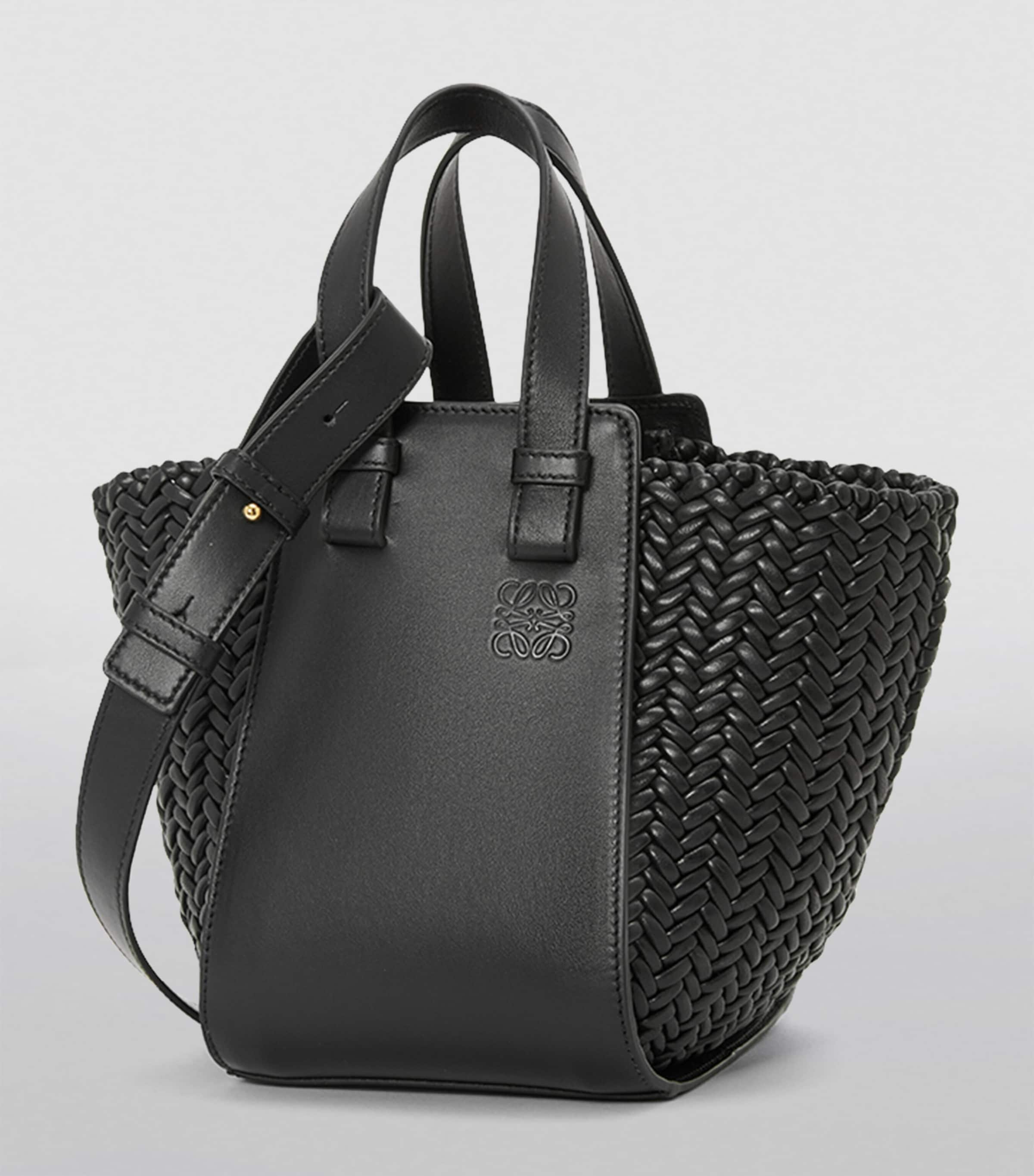 Leather Hammock Top-Handle Bag BLACK Image 6