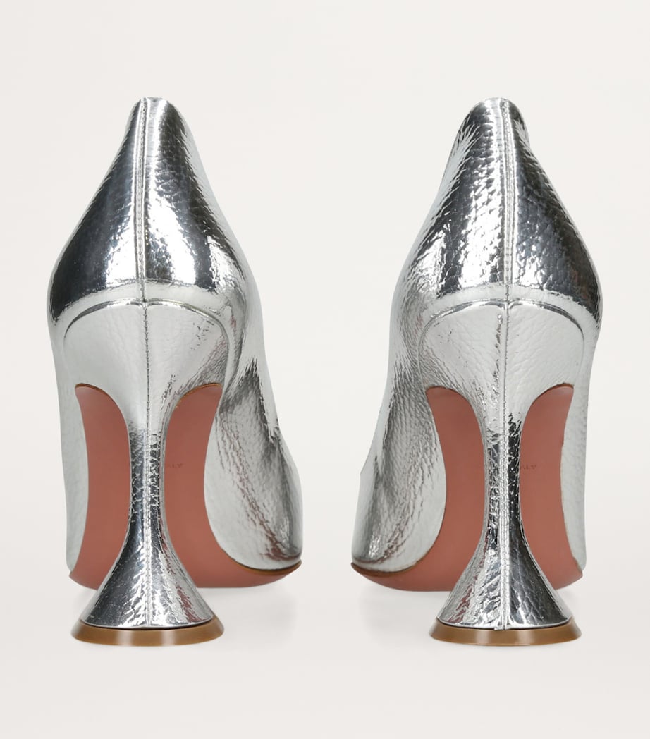 Metallic Leather Ami Pumps 95 SILVER Image 4