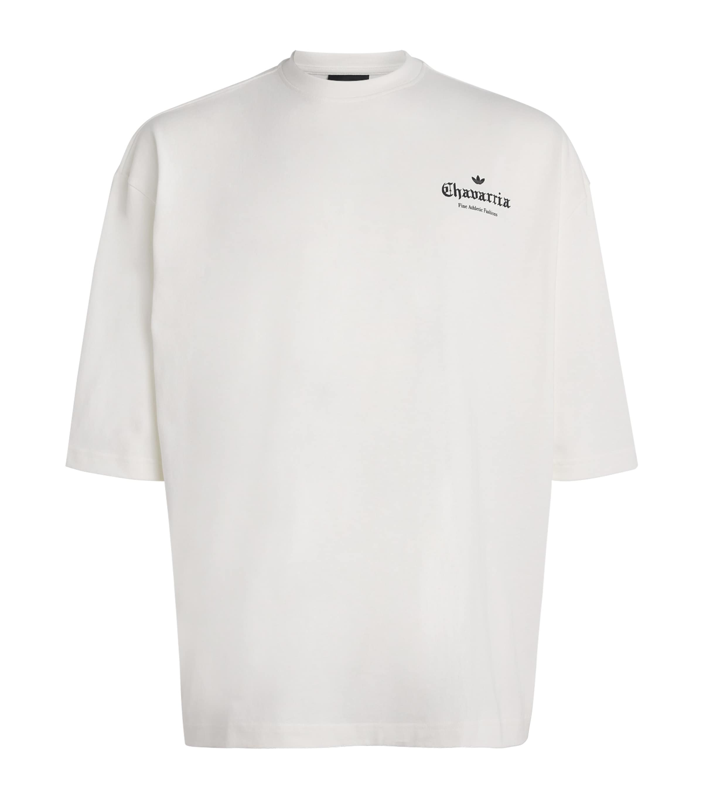 Willy Chavarria Mens x adidas Originals Cotton Logo T-Shirt Off White Image 1