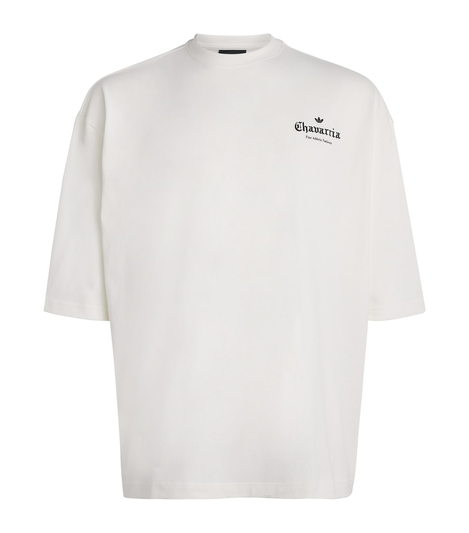 Willy Chavarria Mens x adidas Originals Cotton Logo T-Shirt Off White Image 1