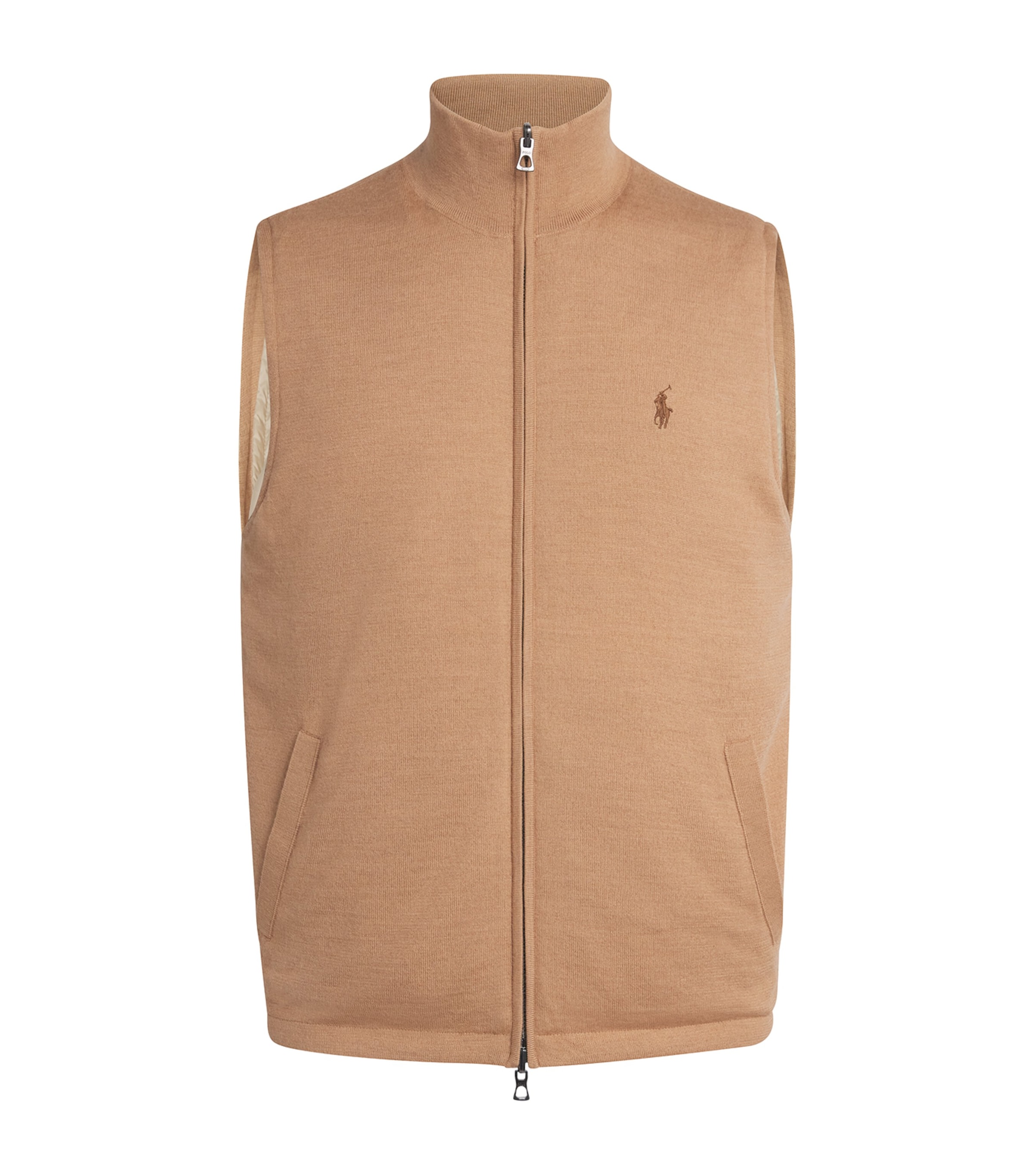Polo Ralph Lauren Mens Reversible Polo Pony Gilet Camel Combo Image 1