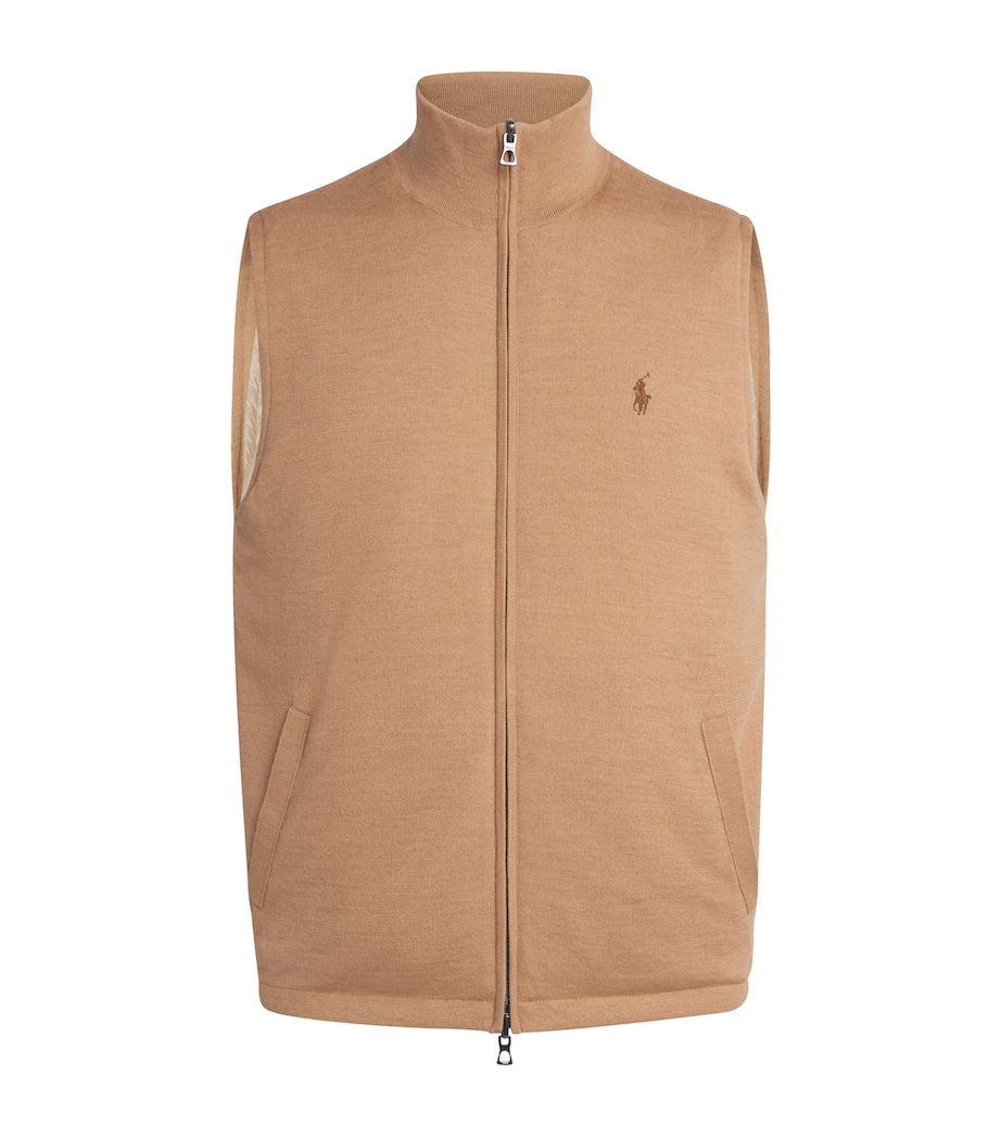 Polo Ralph Lauren Mens Reversible Polo Pony Gilet Camel Combo Image 1