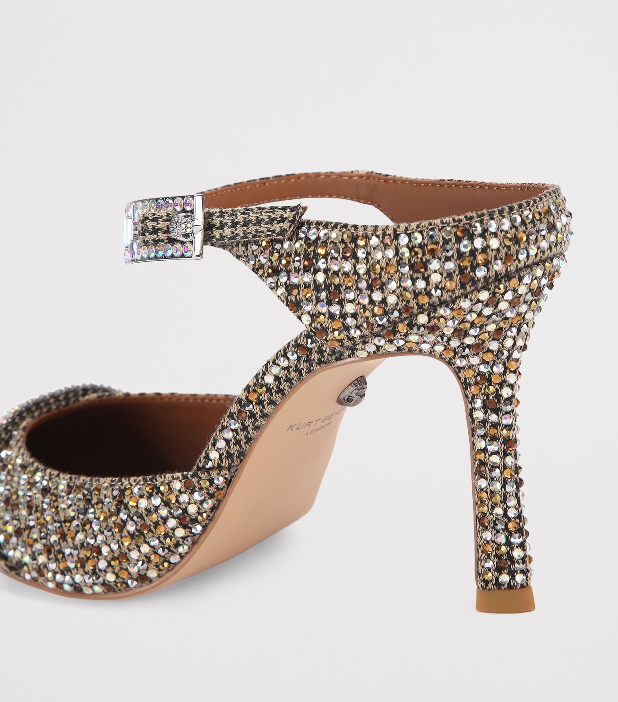 Embellished Strass Point Mules 90 BEIGE COMB Image 2