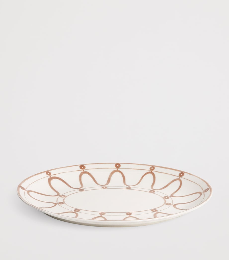 Porcelain Serenity Serving Platter (36cm) BEIGE ON WHITE Image 2