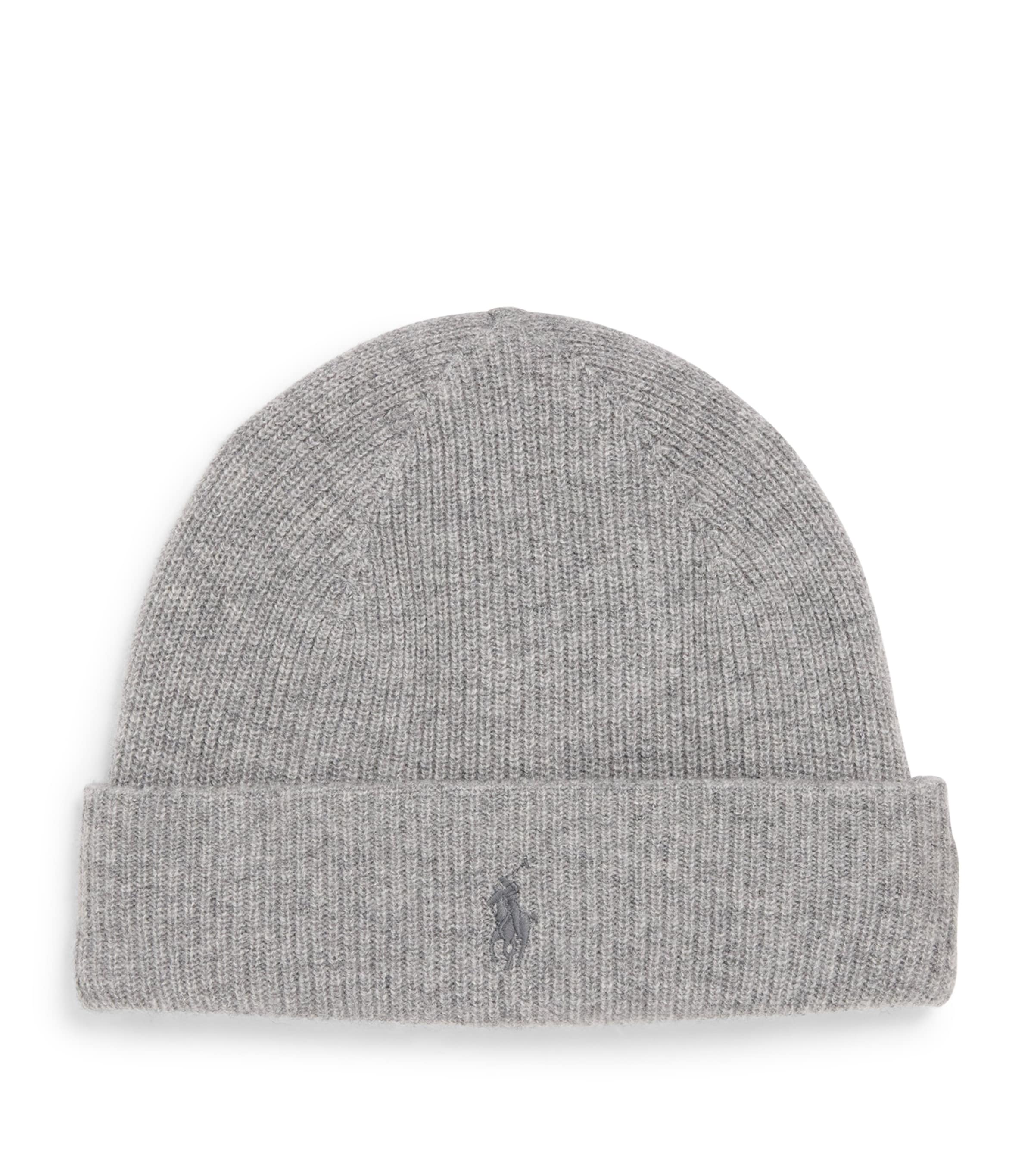 Polo Ralph Lauren Cashmere Polo Beanie In Gray