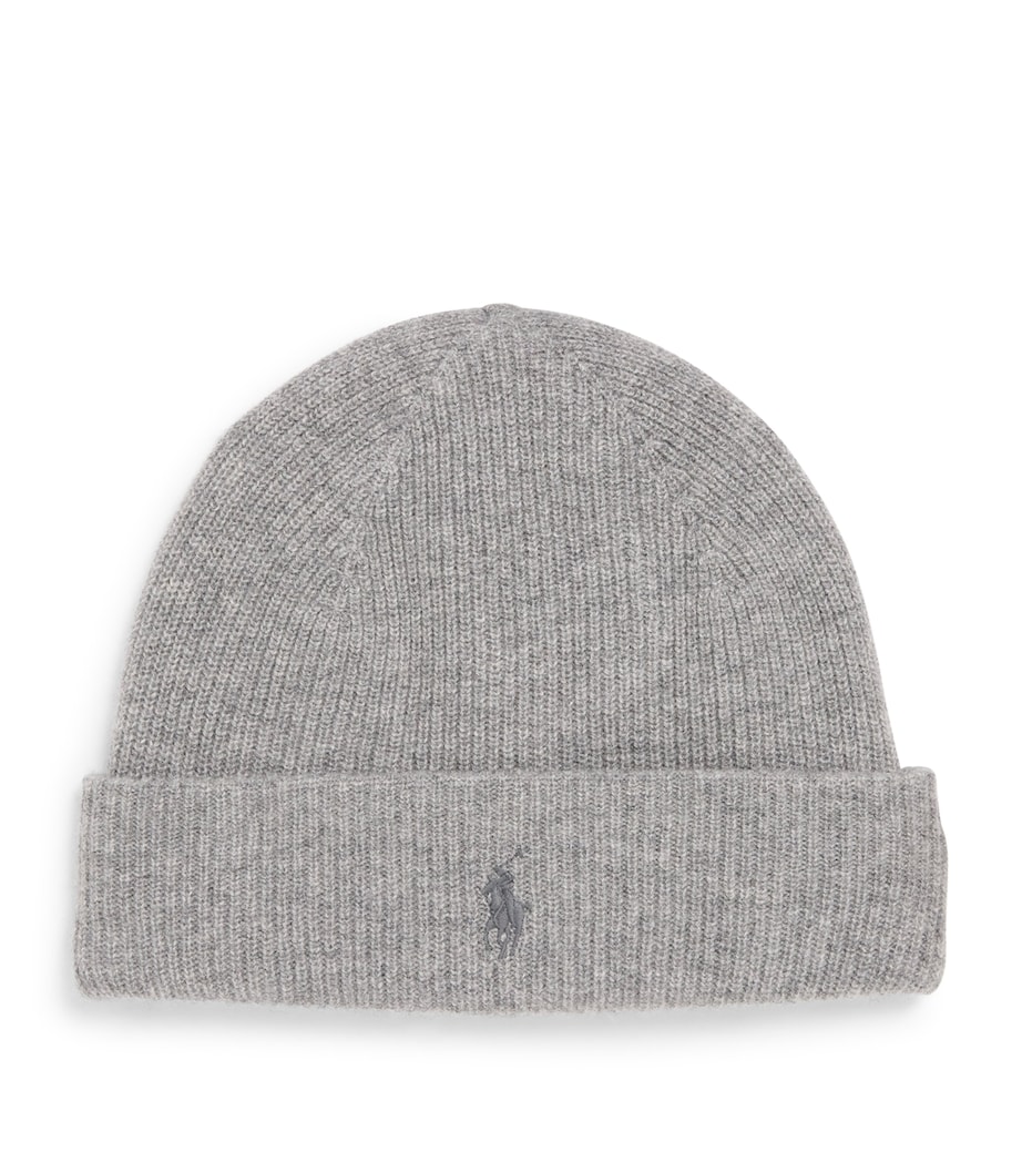 Cashmere Polo Beanie GREY Image 1