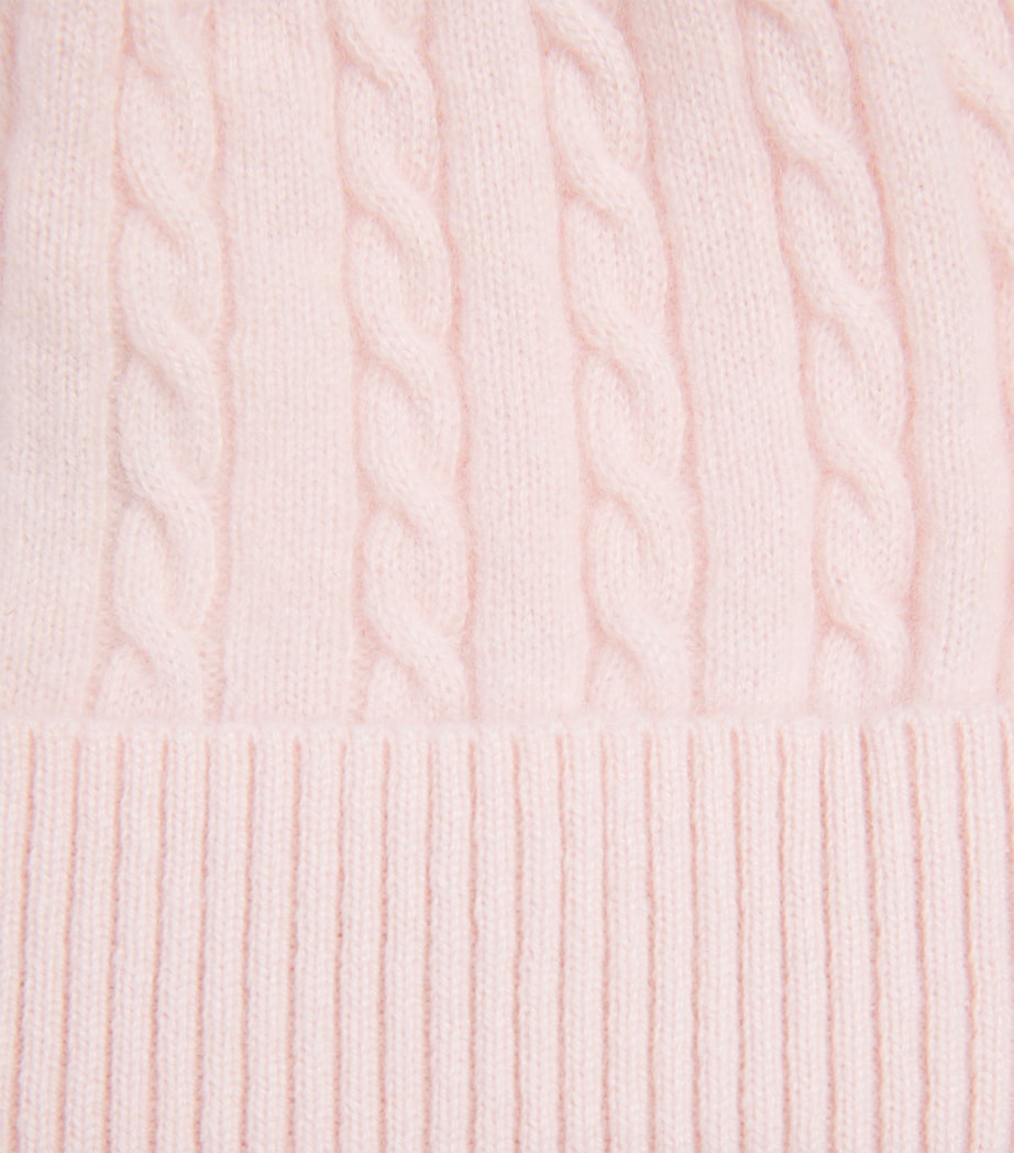 Purebaby Cashmere Cable-Knit Beanie Pnpmel Pale Pnk Mlng Image 3