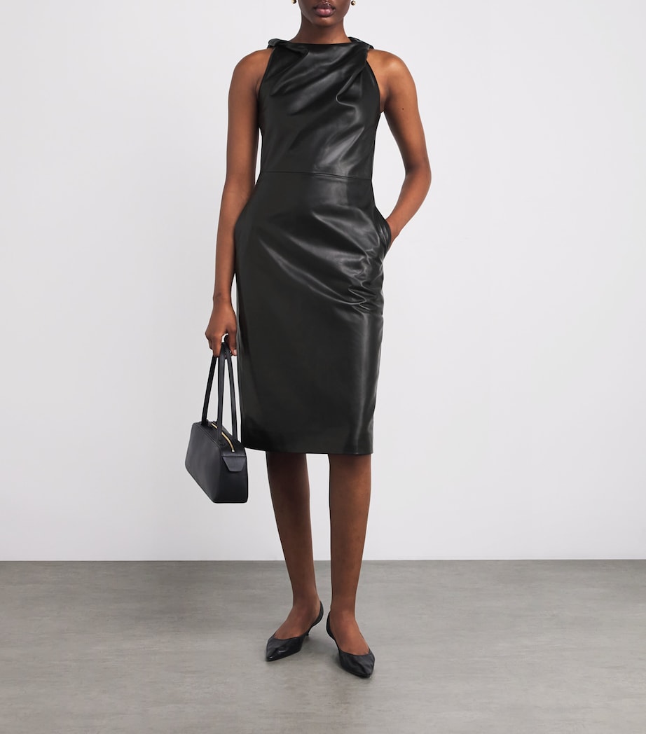 Lambskin Hailee Midi Dress BLACK Image 2