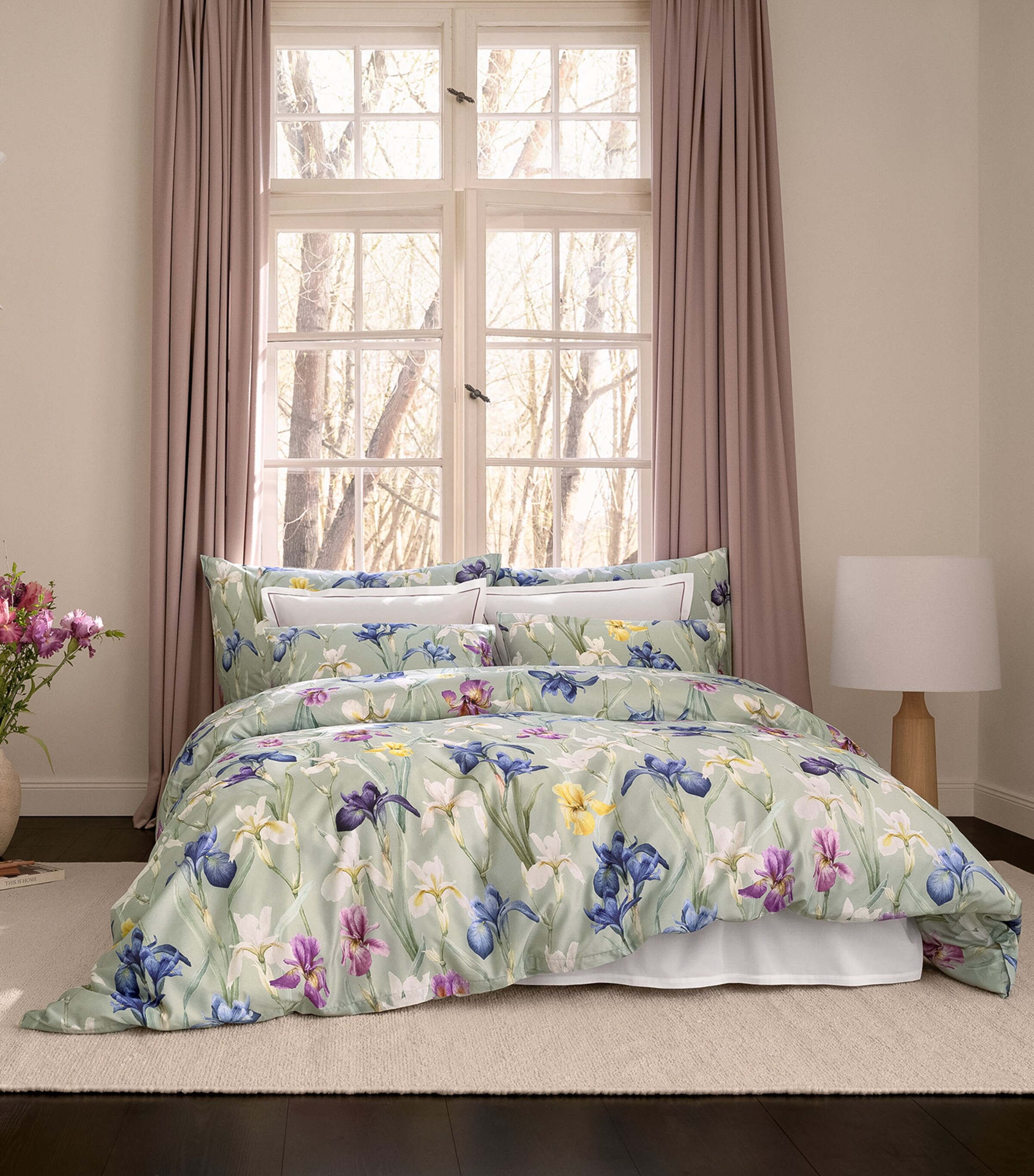 Schlossberg Cotton Charlotte King Duvet Cover (230cm x 220cm) Vert Image 2