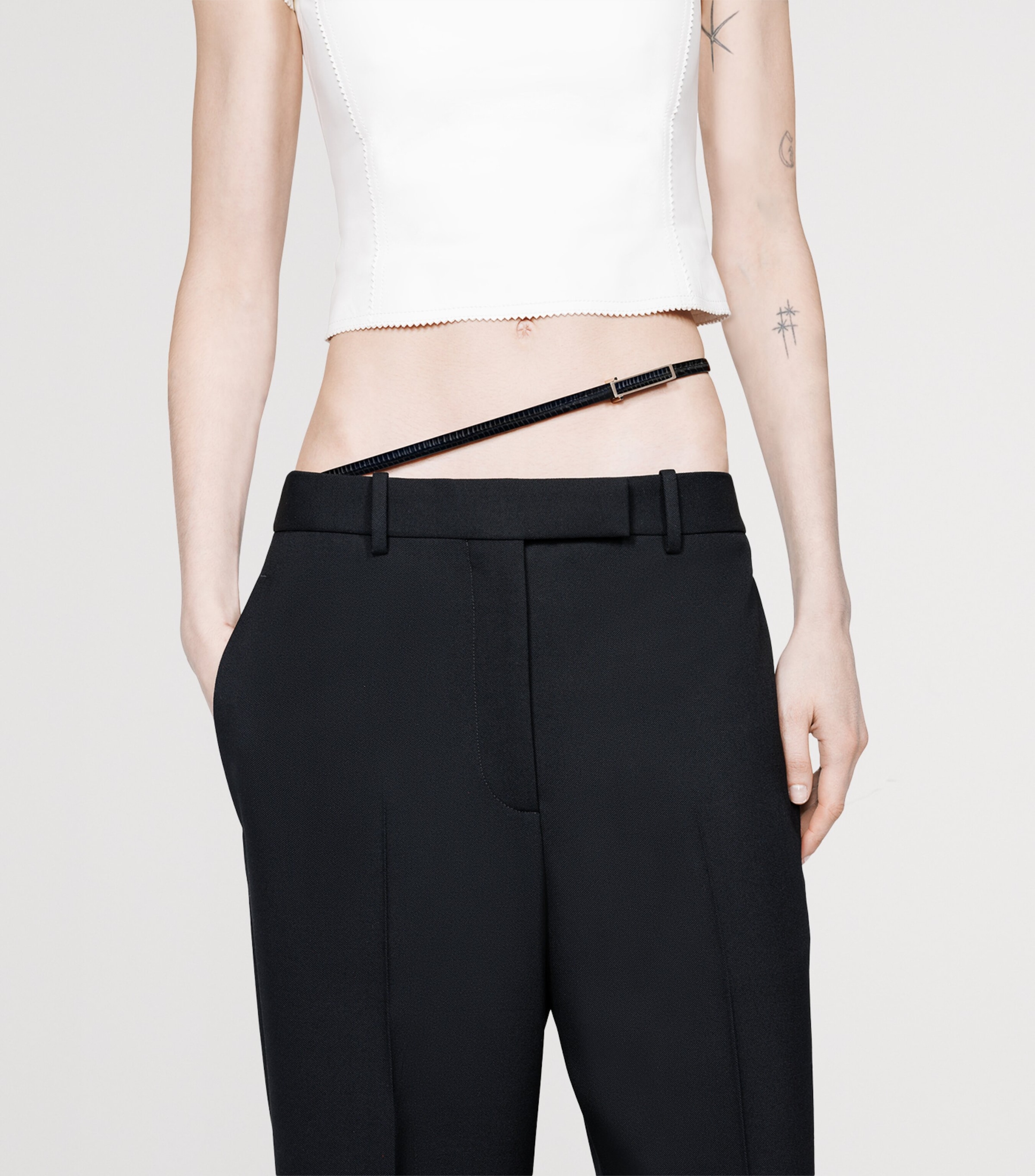 TOM FORD Womens Virgin Wool Belted Trousers Naa Image 5