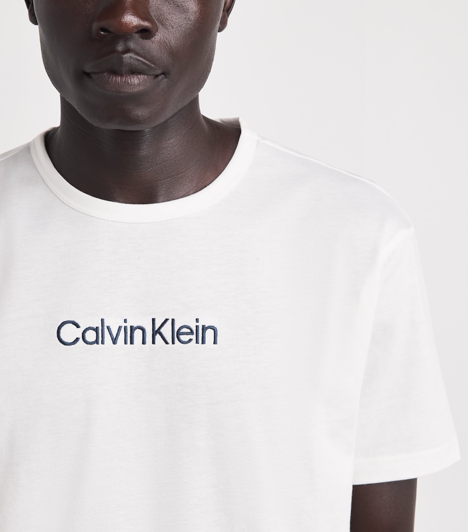Calvin Klein Mens Cotton Logo Pyjama Top White Image 3