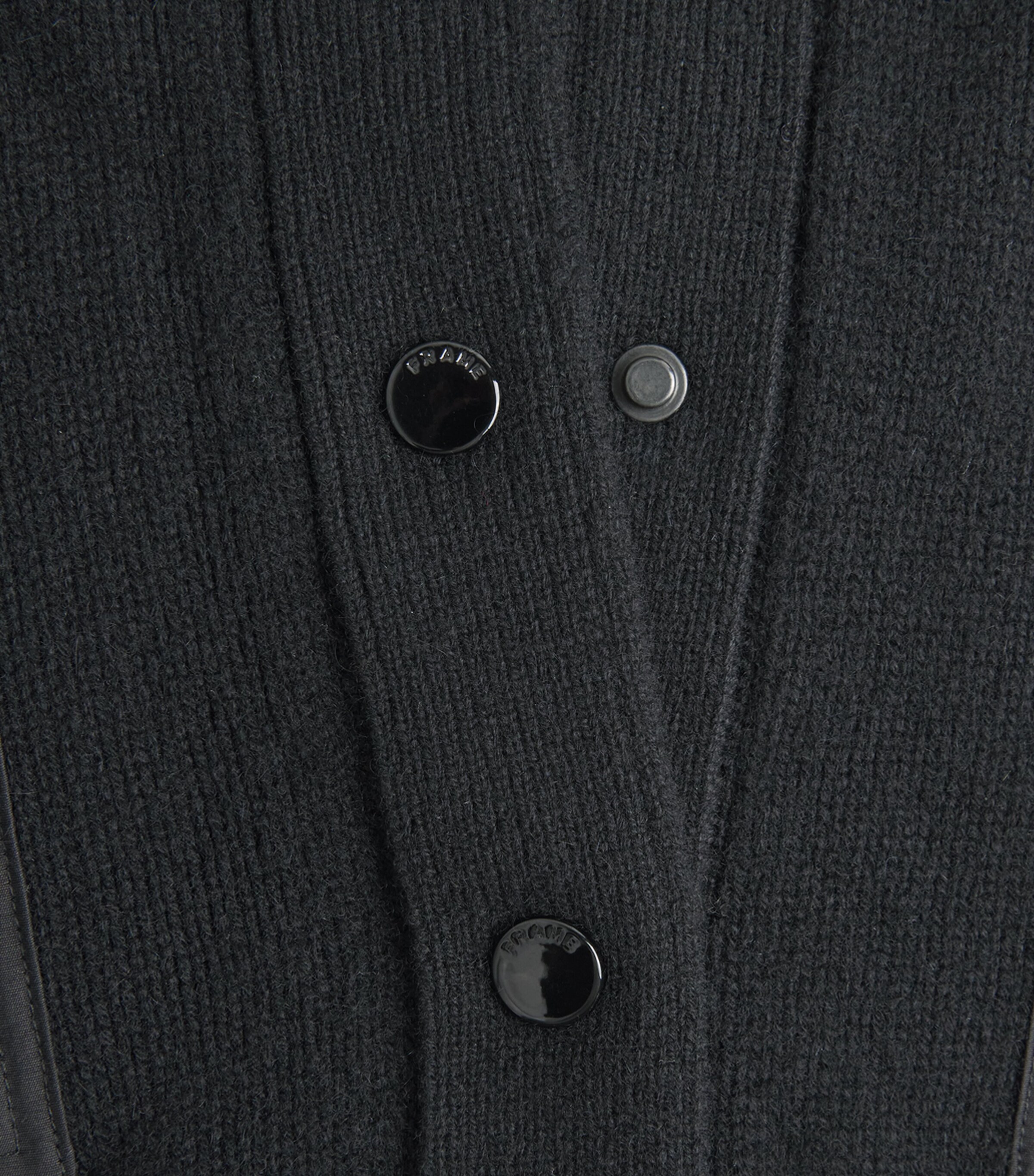 FRAME Womens Cashmere Patch-Pocket Cardigan Black Image 6