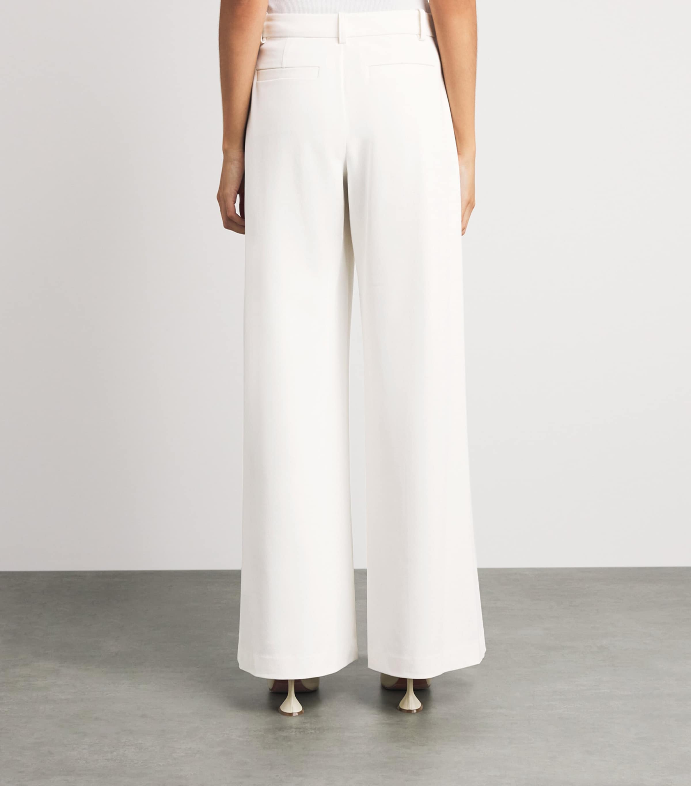 L'Agence Womens Allanah Wide-Leg Trousers Whit White Image 5
