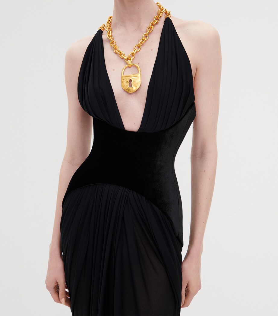 Schiaparelli Keyhole Chain Necklace Gold Image 4