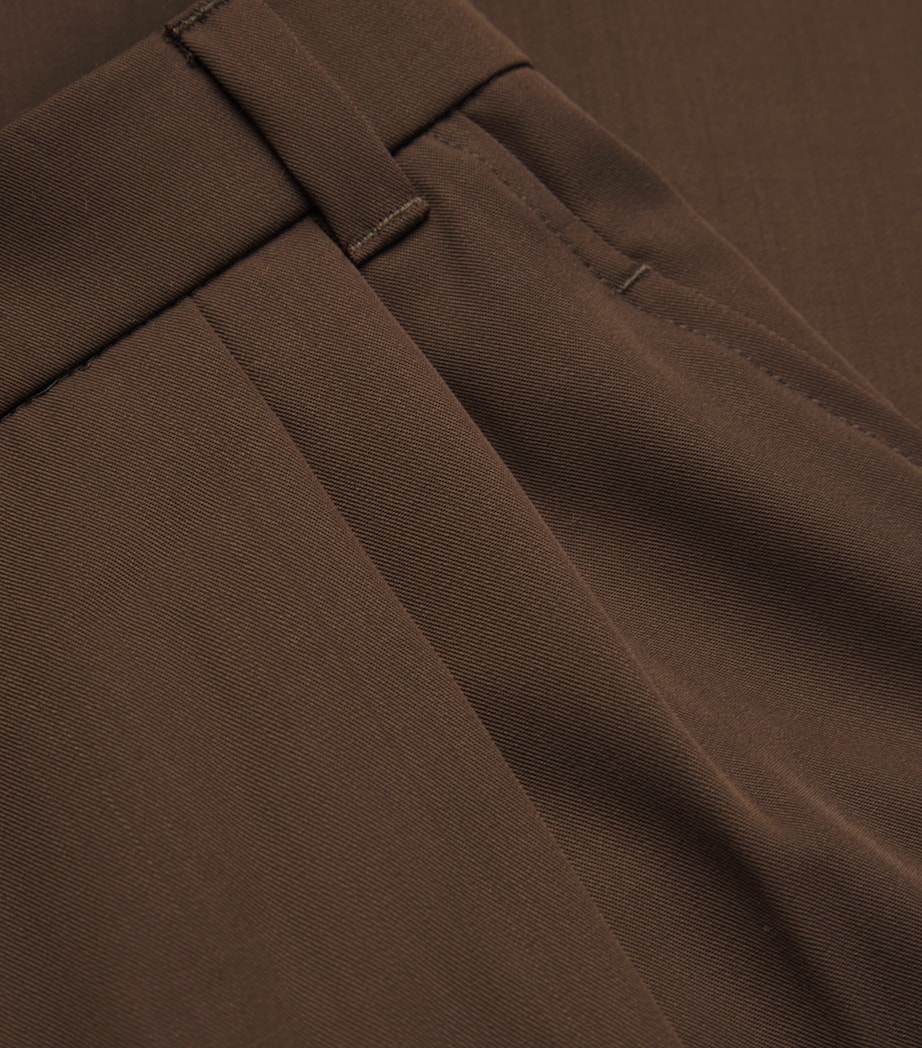 Wool Straight-Leg Trousers DARK BROWN Image 5