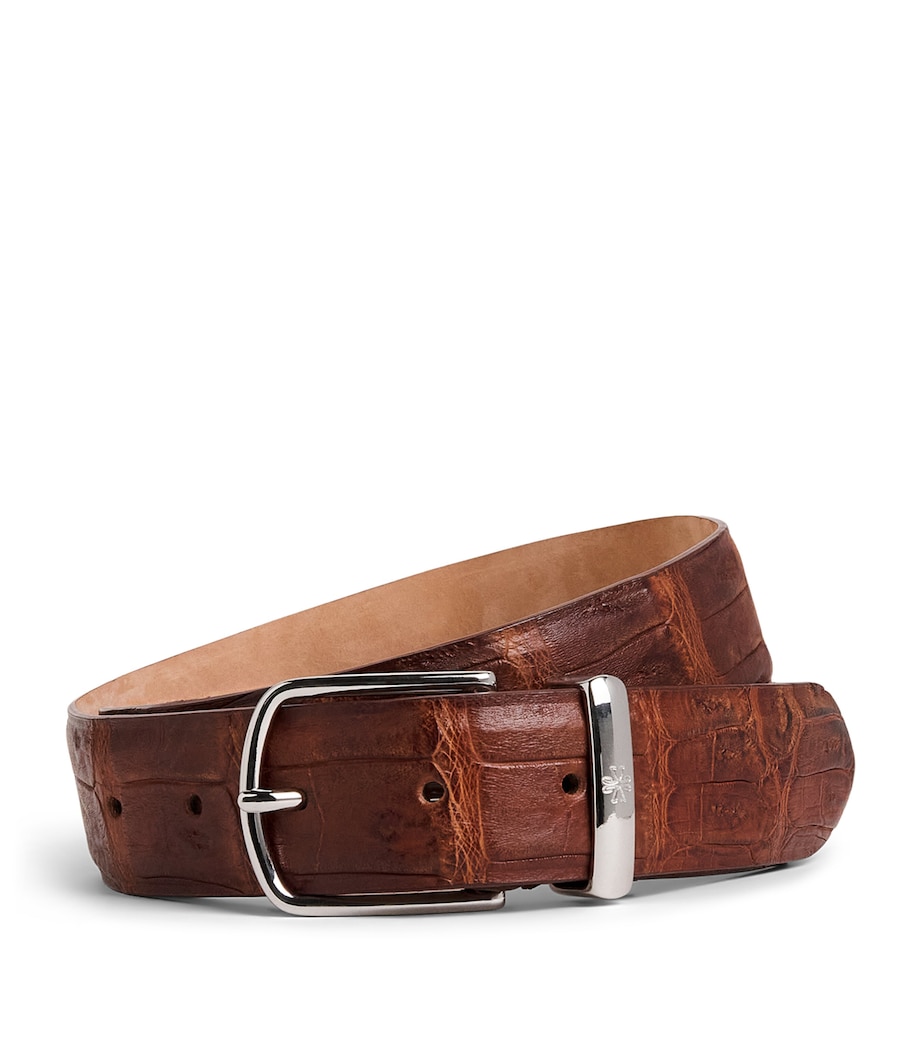 JACOB COHËN Crocodile Leather Belt Brown Image 1