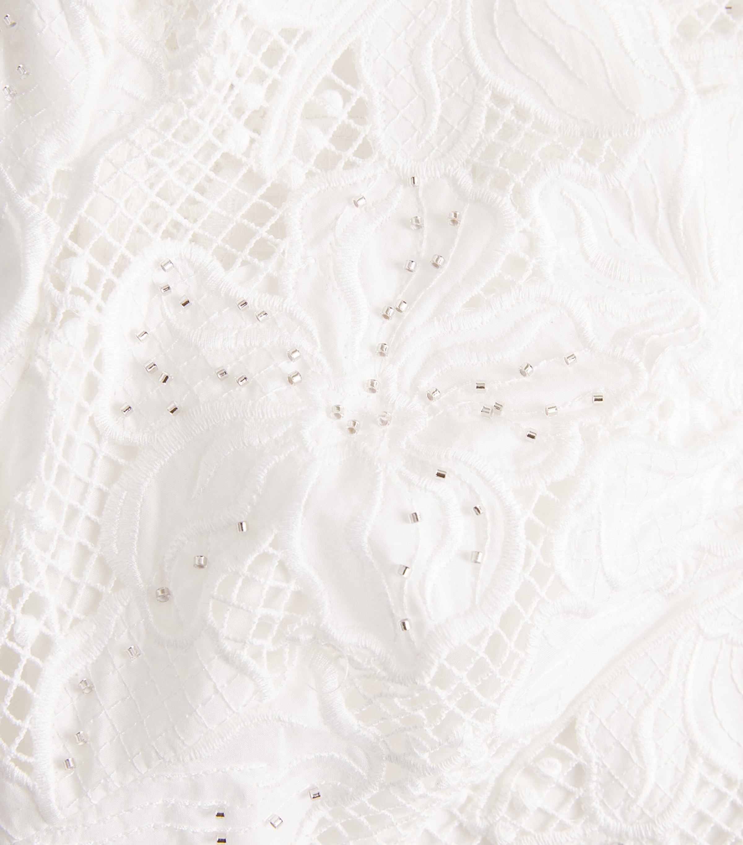 Sandro Paris Womens Guipure Lace Mini Dress White Image 6