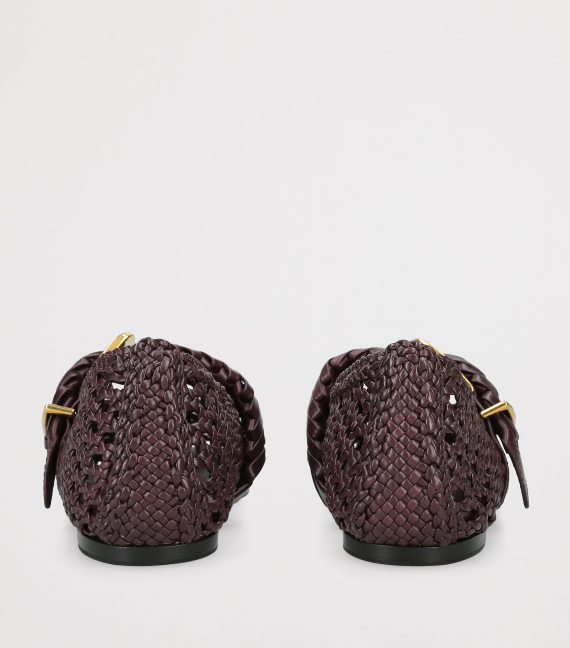 Calf Leather Helix Ballet Flats DARK BROWN Image 2