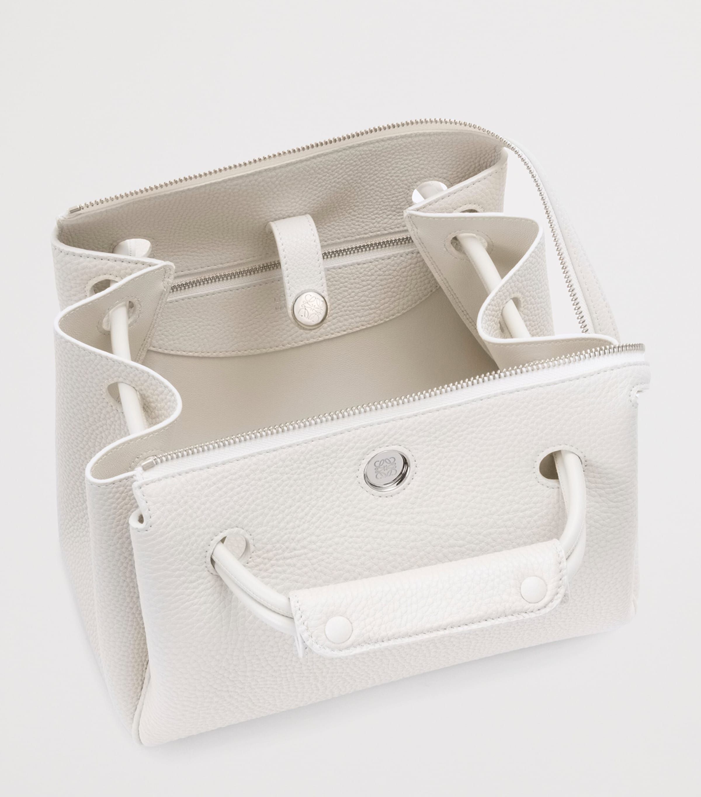 Small Calfskin Madrid Shoulder Bag SOFT WHITE Image 8