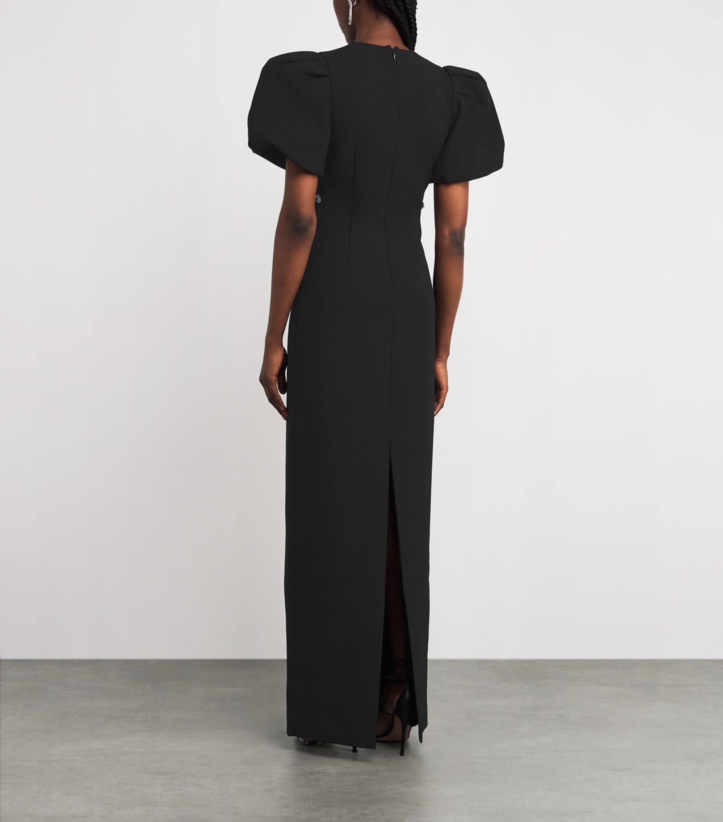 Zephyr Puff-Sleeve Gown BLACK Image 3