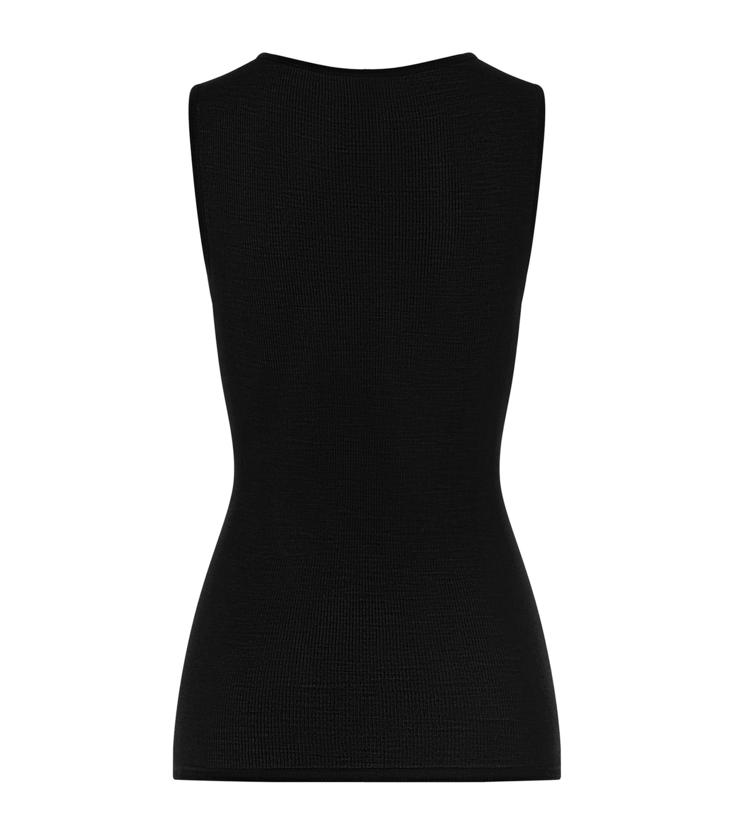Hanro Womens Wool-Silk Tank Top Black Image 3