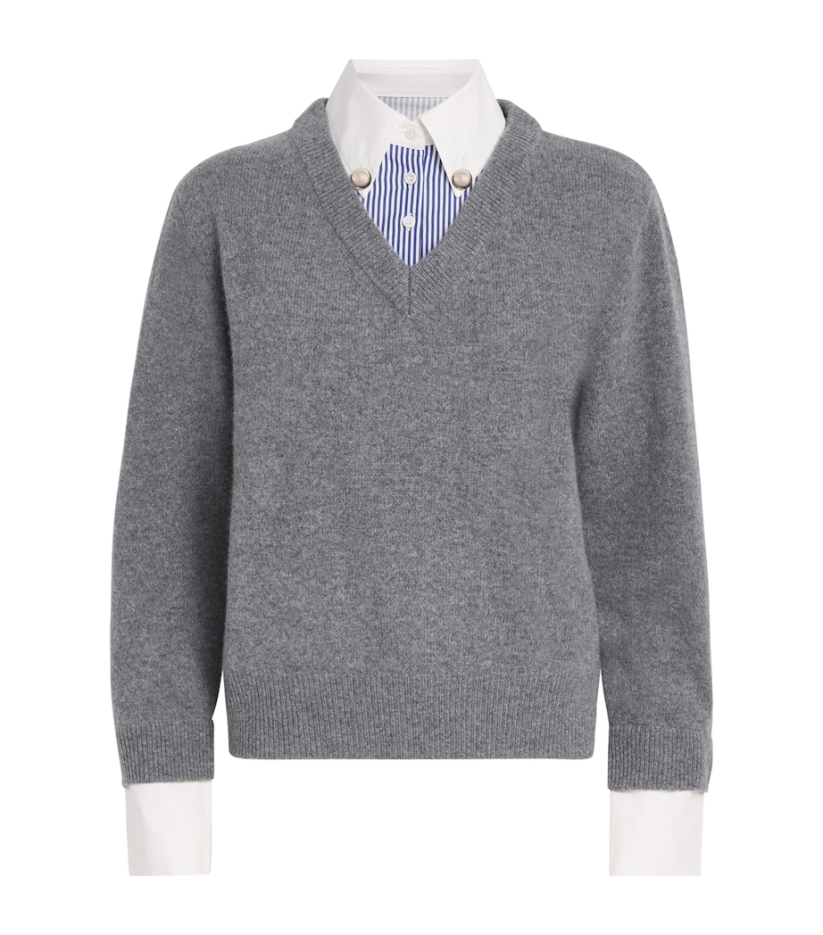 Wool Layered Sweater MOTTLED GREY Image 1