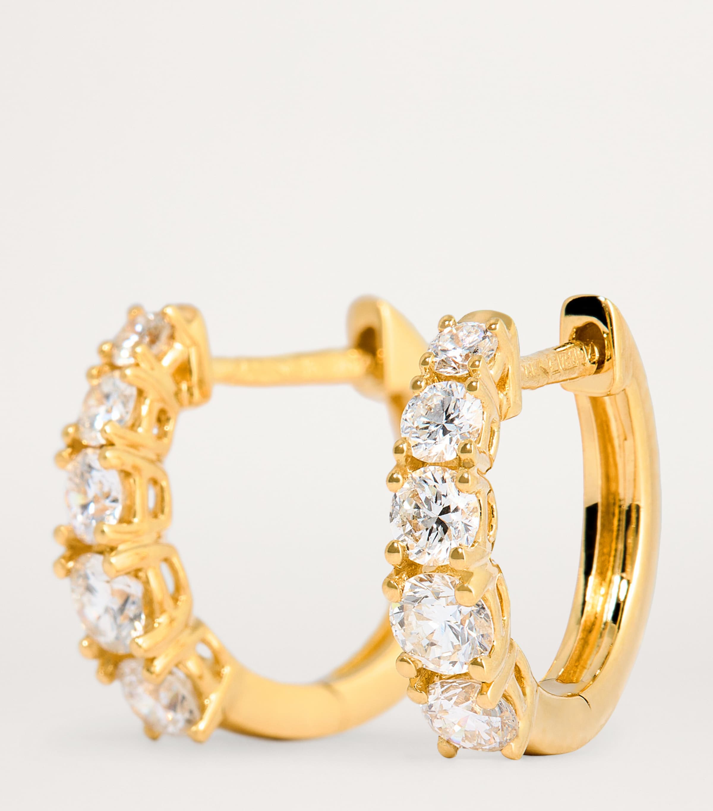 Yellow Gold and Diamond Huggie Earrings YELLOW GOLD Image 6