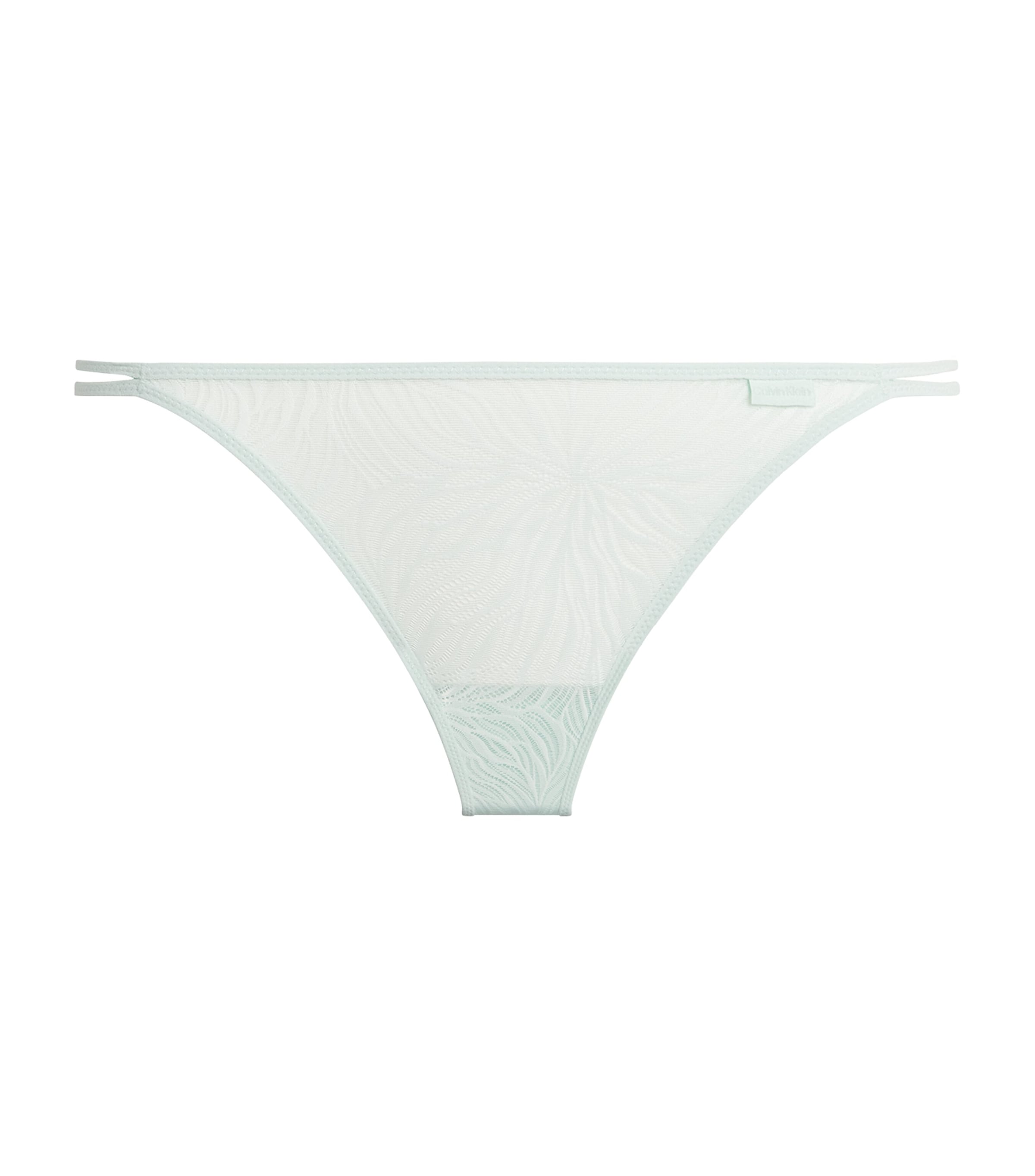 Calvin Klein Sheer Marquisette Thong In Green