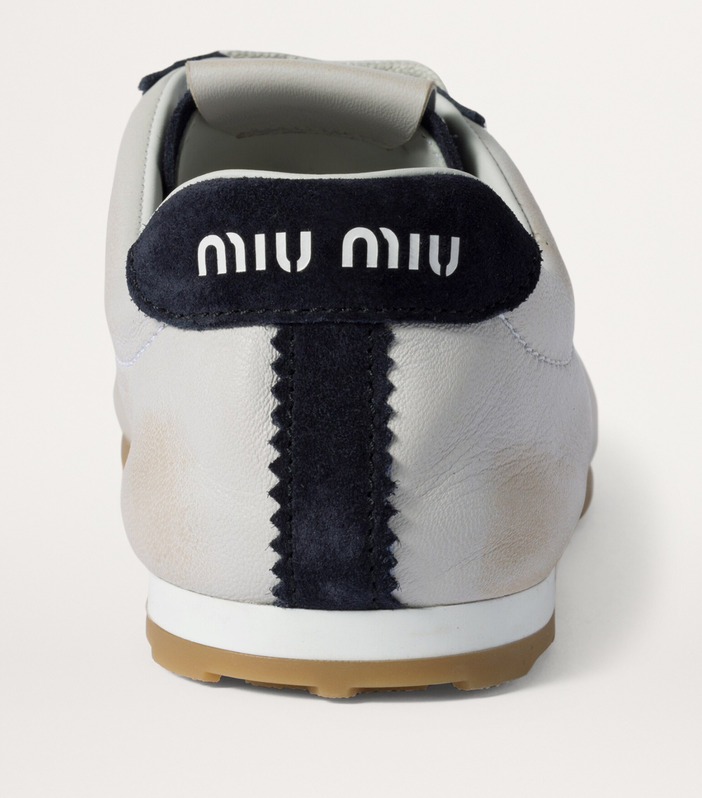 Miu Miu White Leather-Suede Sneakers | Harrods UK