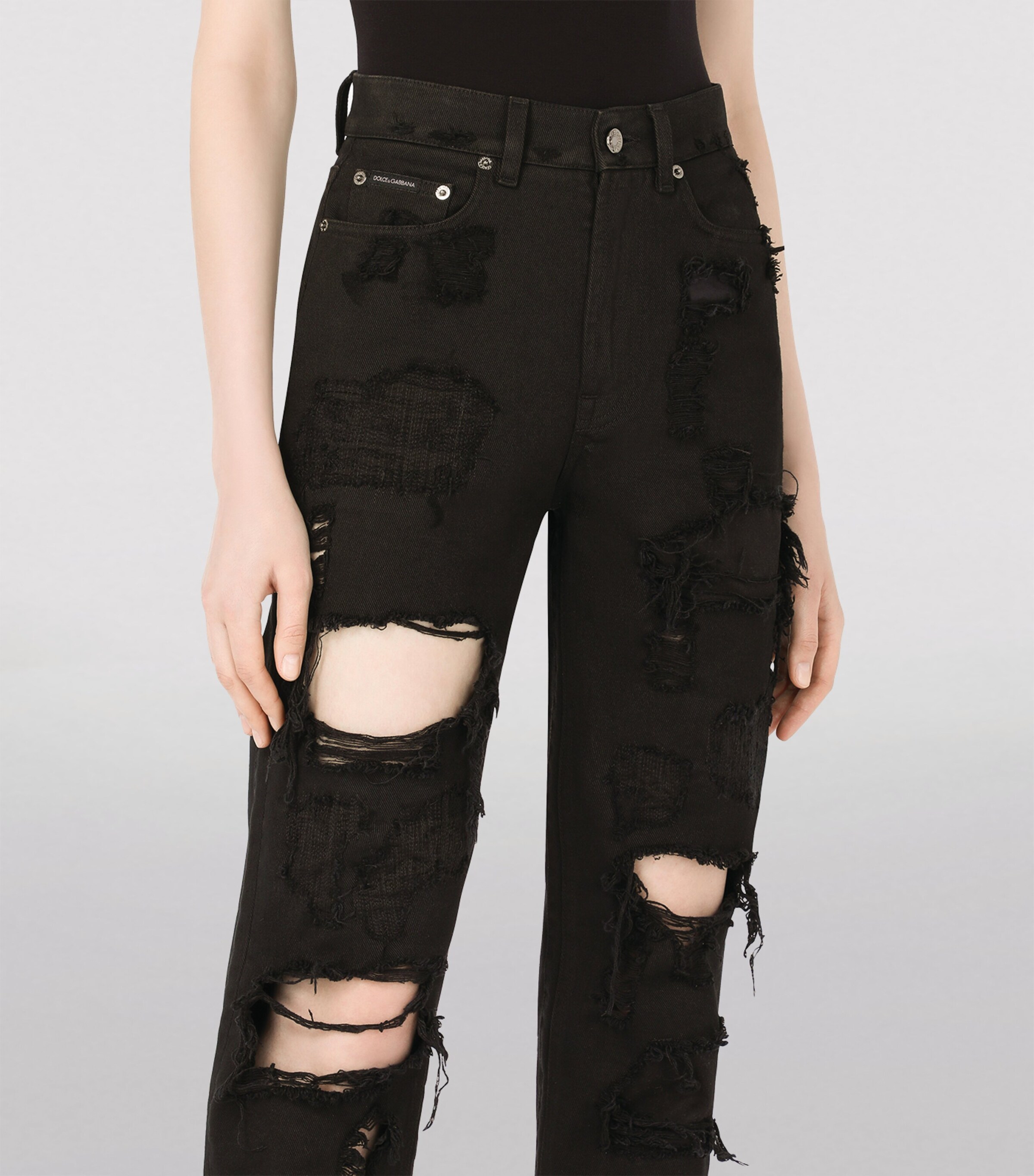Dolce&Gabbana Womens Distressed Jeans Combined Colou Image 6