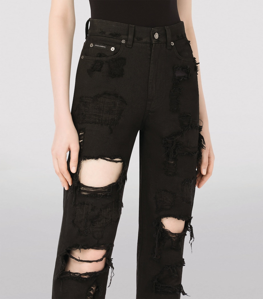 Dolce&Gabbana Womens Distressed Jeans Combined Colou Image 6