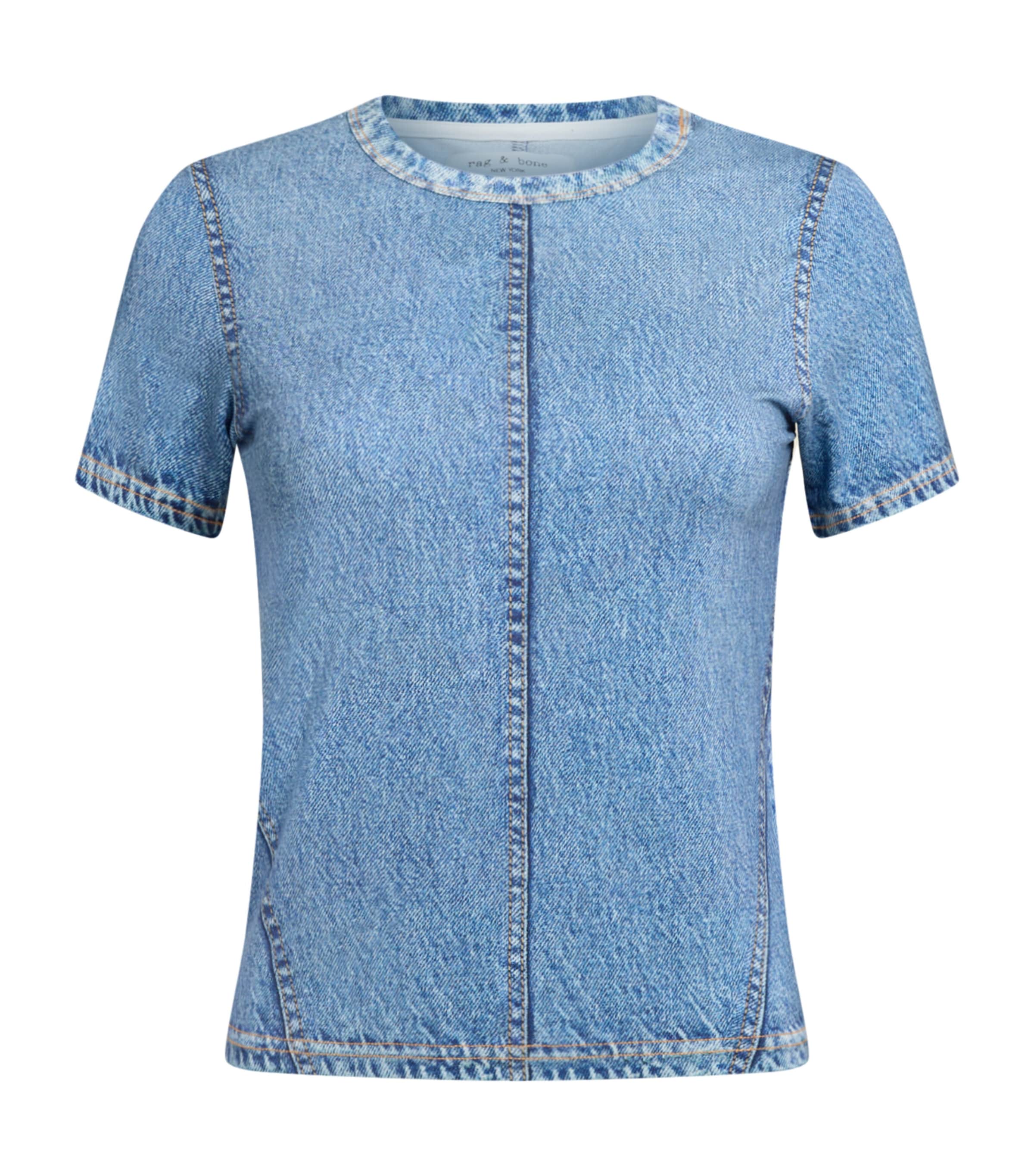 Rag & Bone Miramar Crewneck Baby Tee In Blue