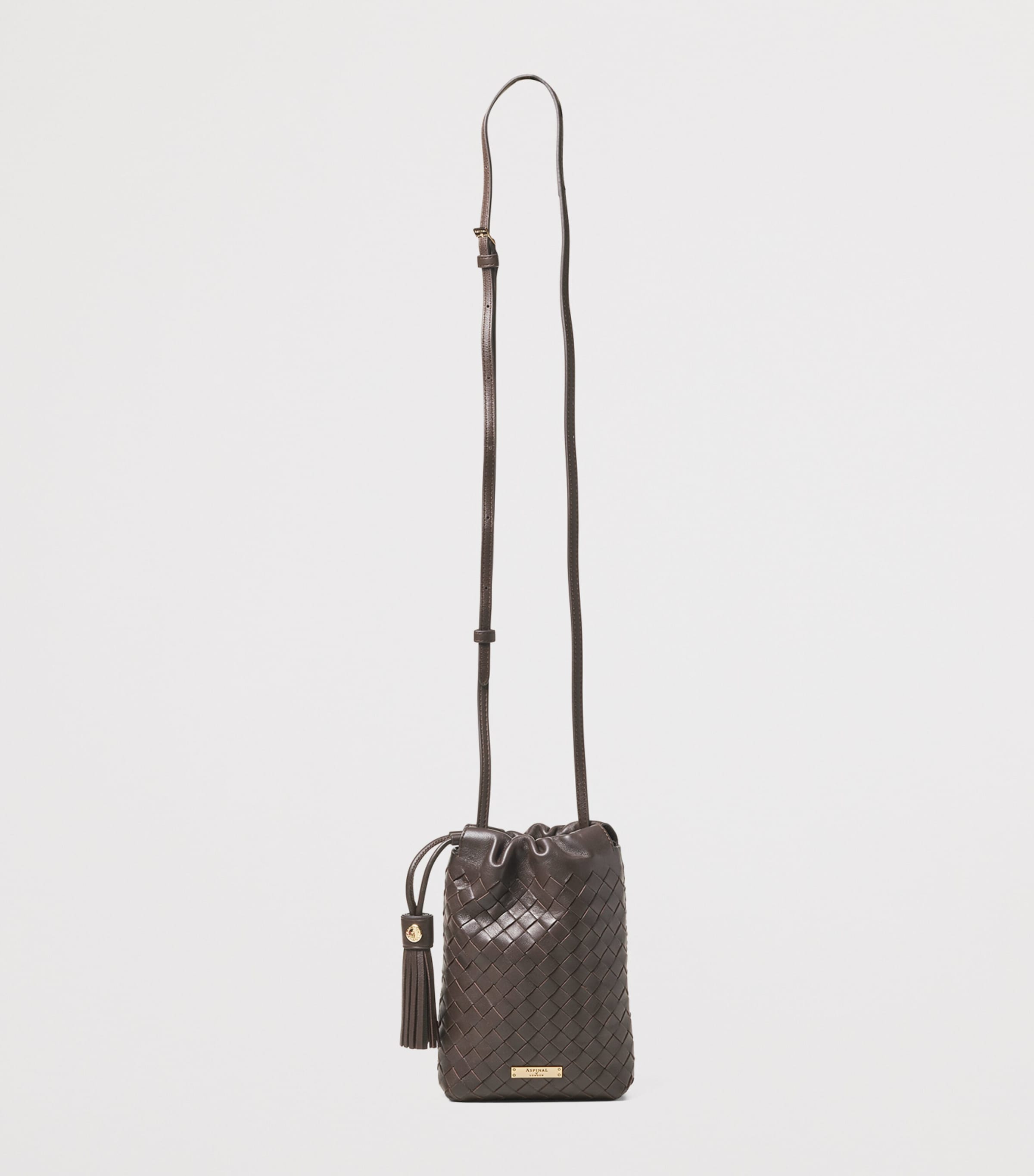 Leather Hudson Cross-Body Pouch Bag DARKBROWN Image 2