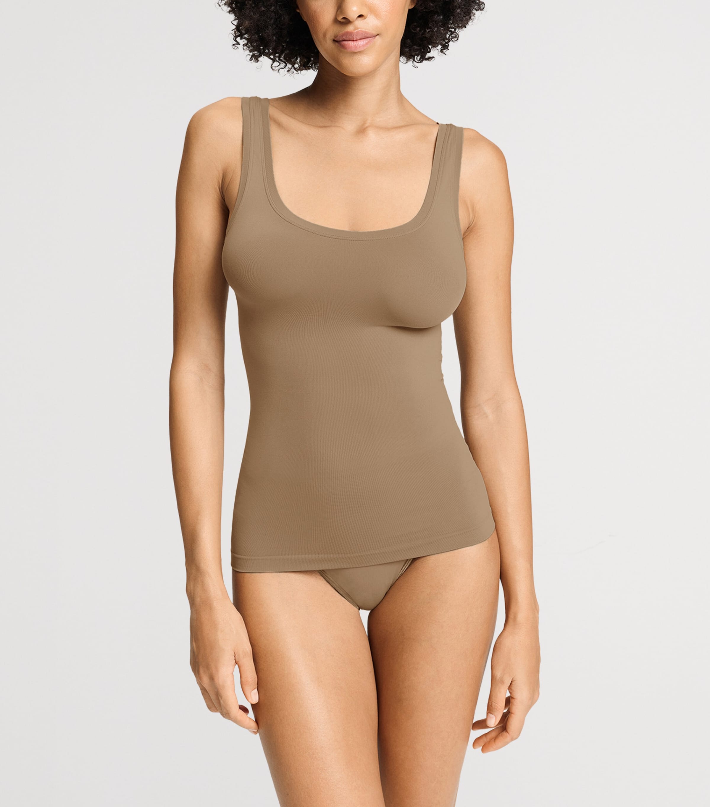 Hanro Womens Touch Feeling Tank Top Suede Camel Image 4