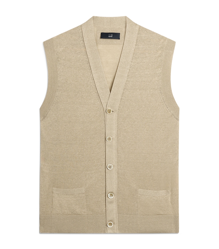 Dunhill Mens Linen-Cashmere Sweater Vest Image 1