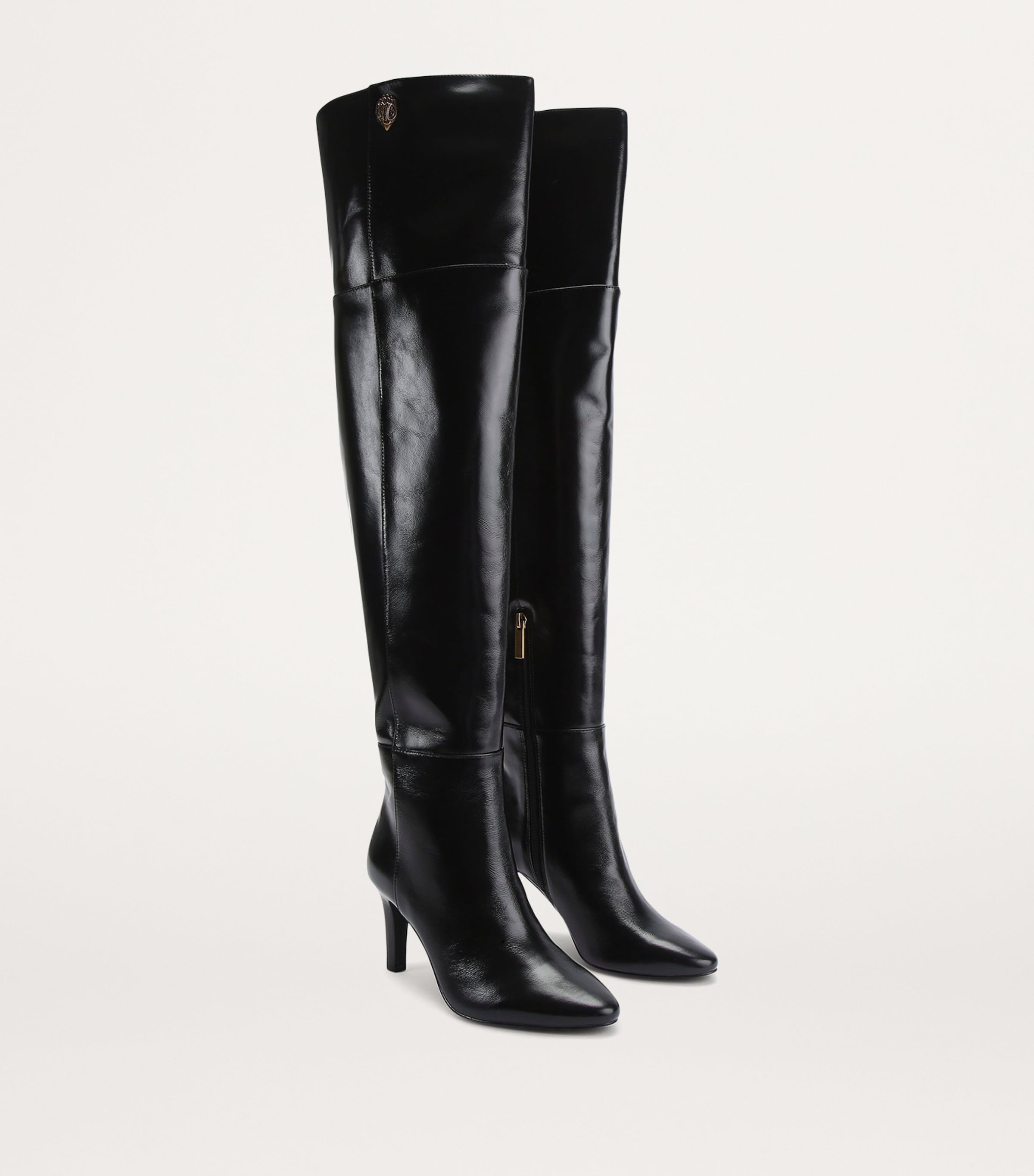 Kurt Geiger London Leather Shoreditch Over-The-Knee Boots 85 Black Image 4