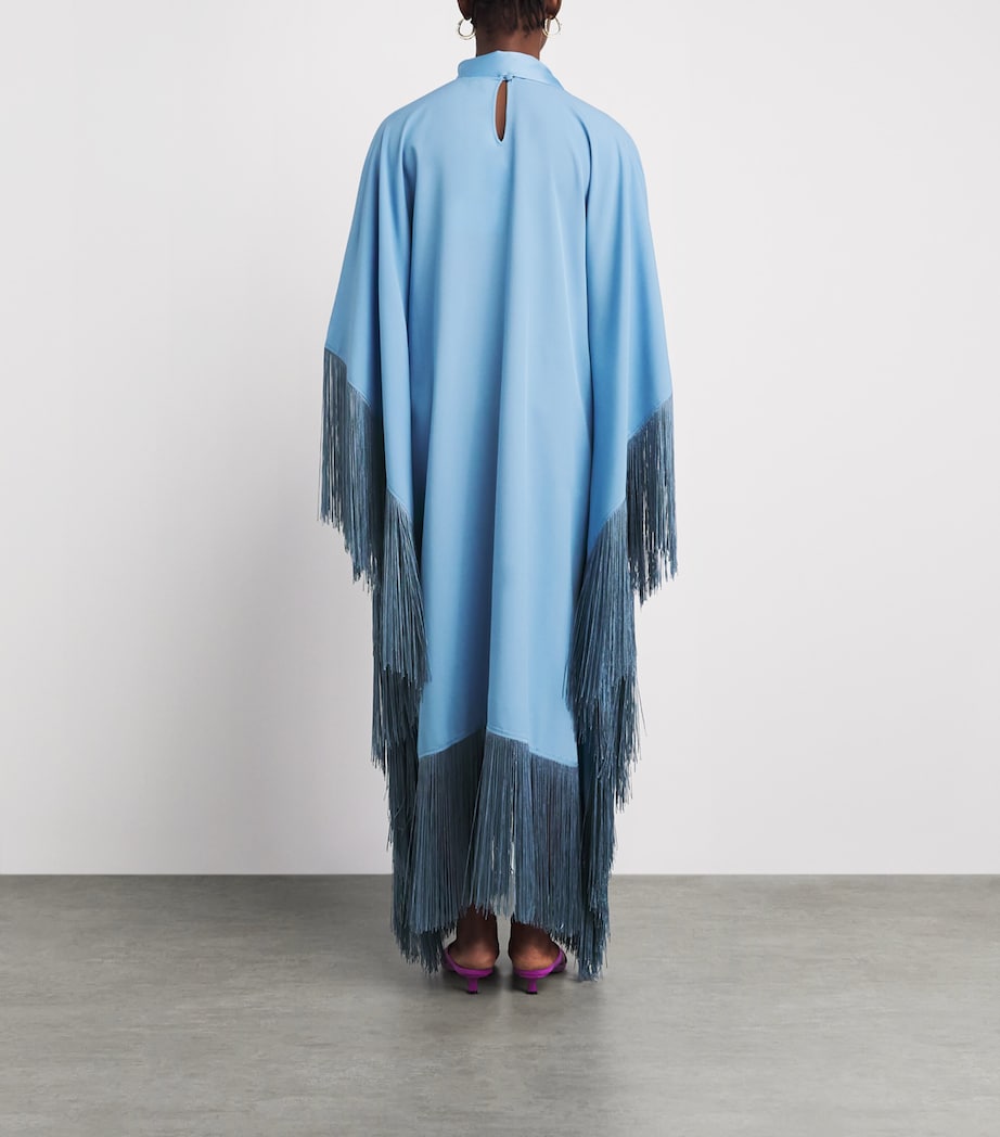 Taller Marmo Womens Fringed Mrs Ross Kaftan Dress Powder Blue Image 4