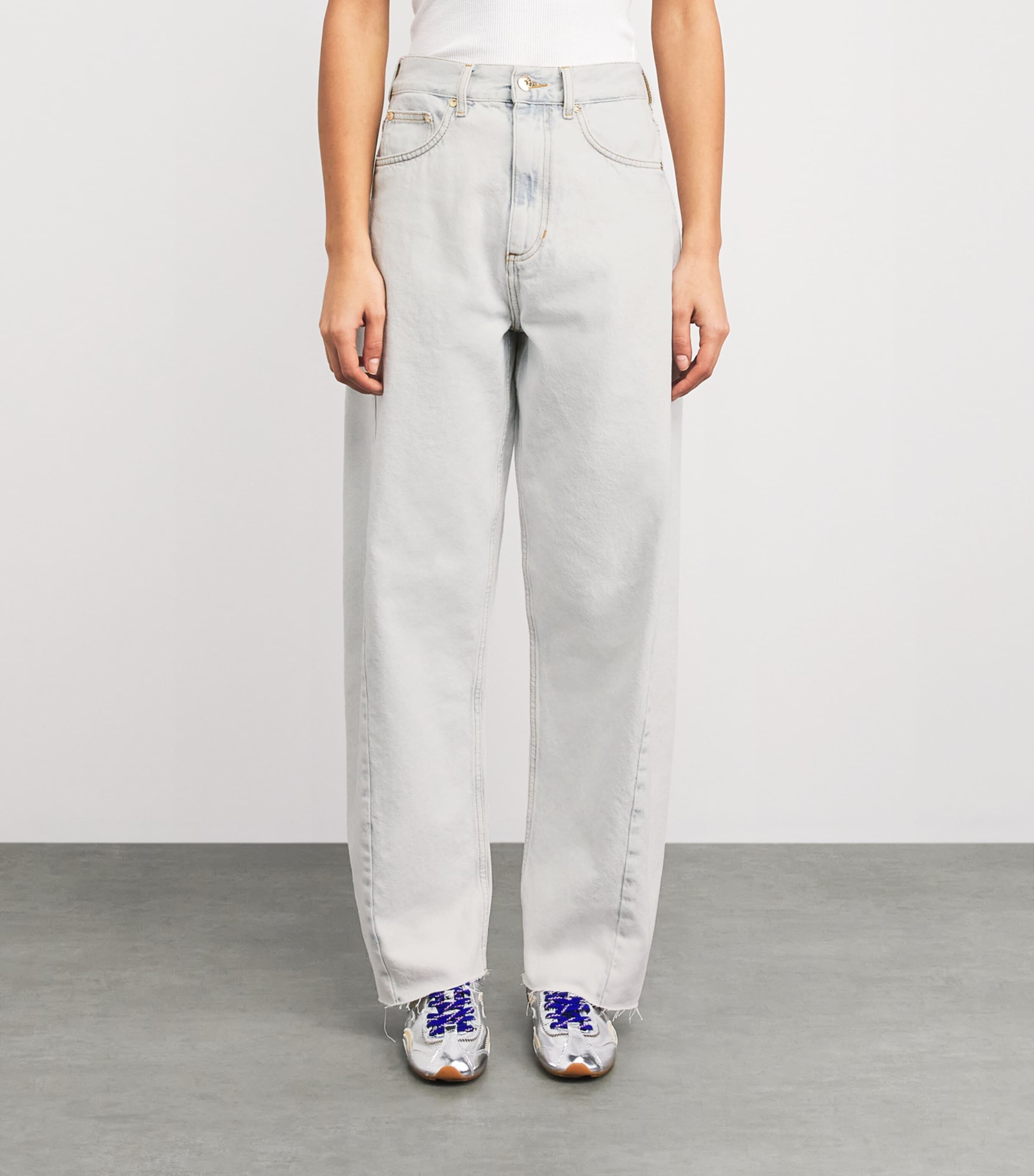 Sandro Paris Womens Barrel Jeans Sky Blue Image 4
