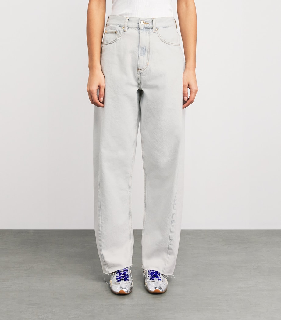 Sandro Paris Womens Barrel Jeans Sky Blue Image 4