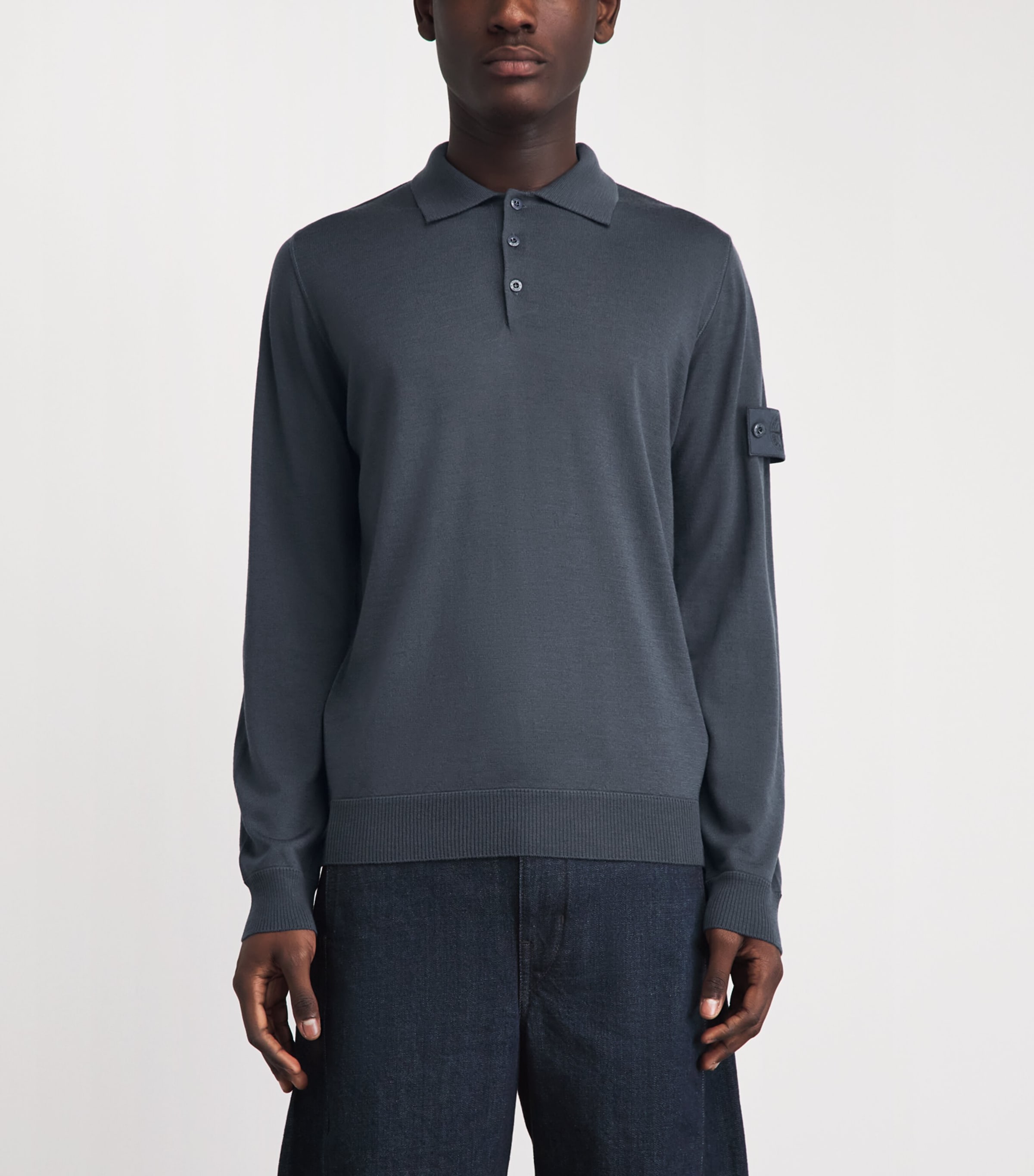 Stone Island Mens Virgin Wool Ghost Polo Sweater Image 4