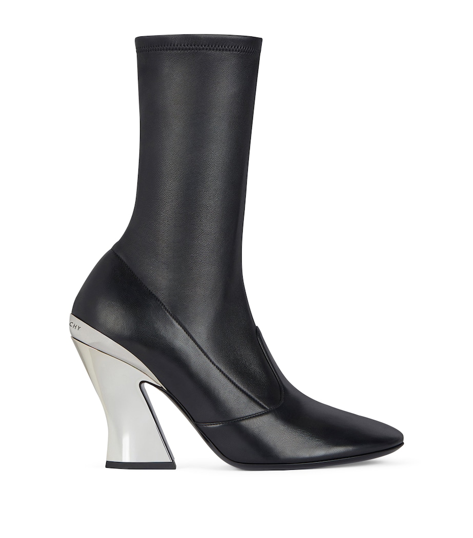 Leather Heeled Boots 95 BLACK/SILVERY Image 1