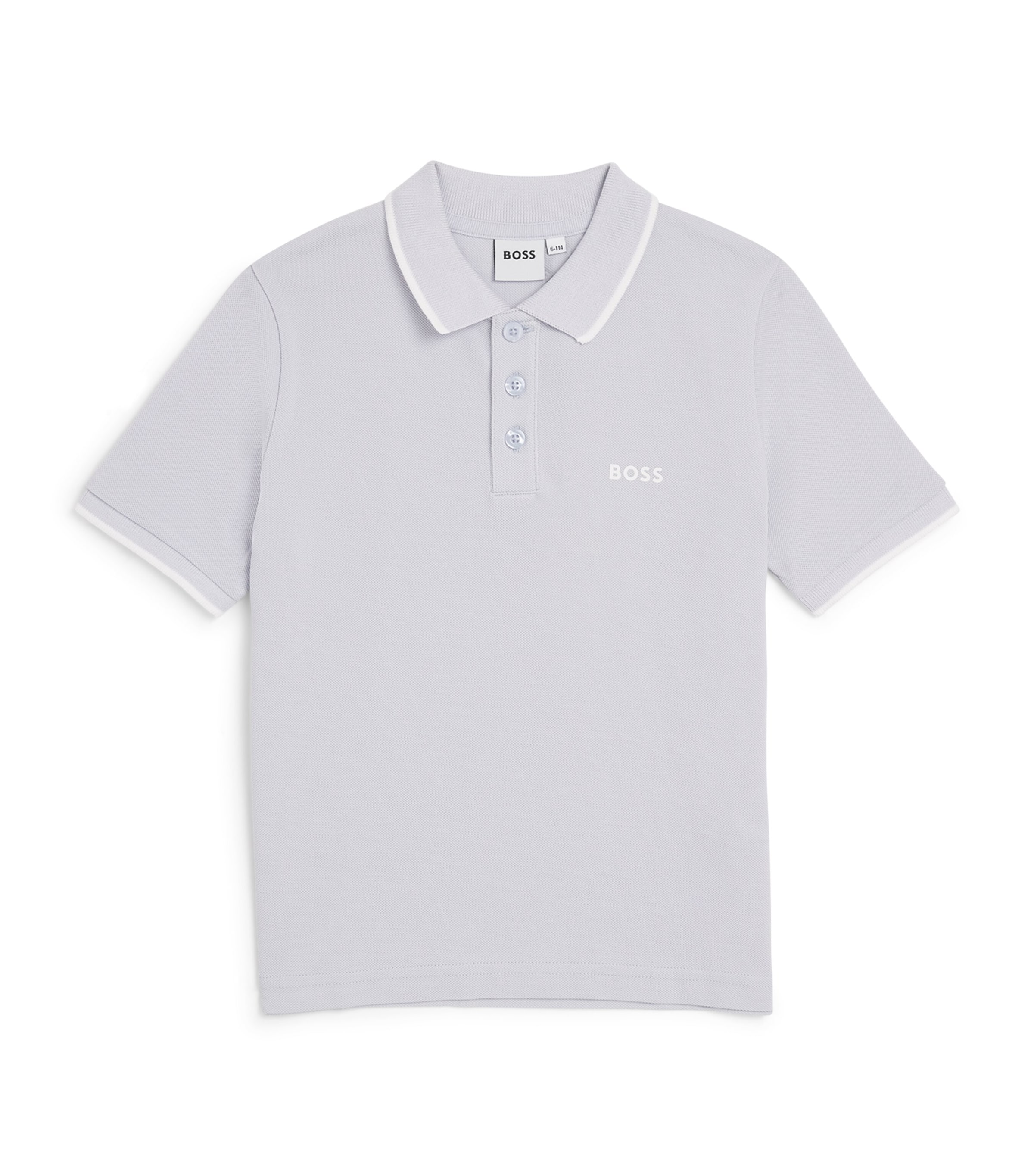 BOSS Kidswear Cotton Logo Polo Shirt (4-16 Years) Blue Image 1