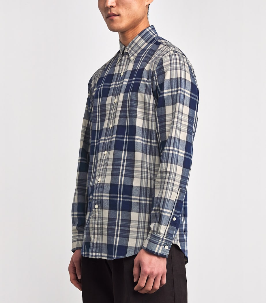 Cotton Brushed Check Oxford Shirt OFF WHITE NAVY MULTI Image 3