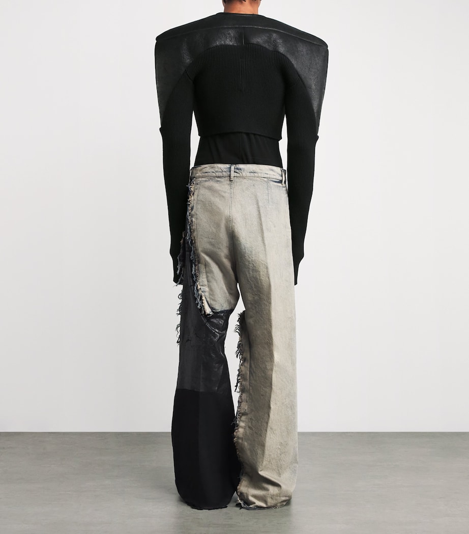 Shearling Cropped Jacket BLACK Image 4