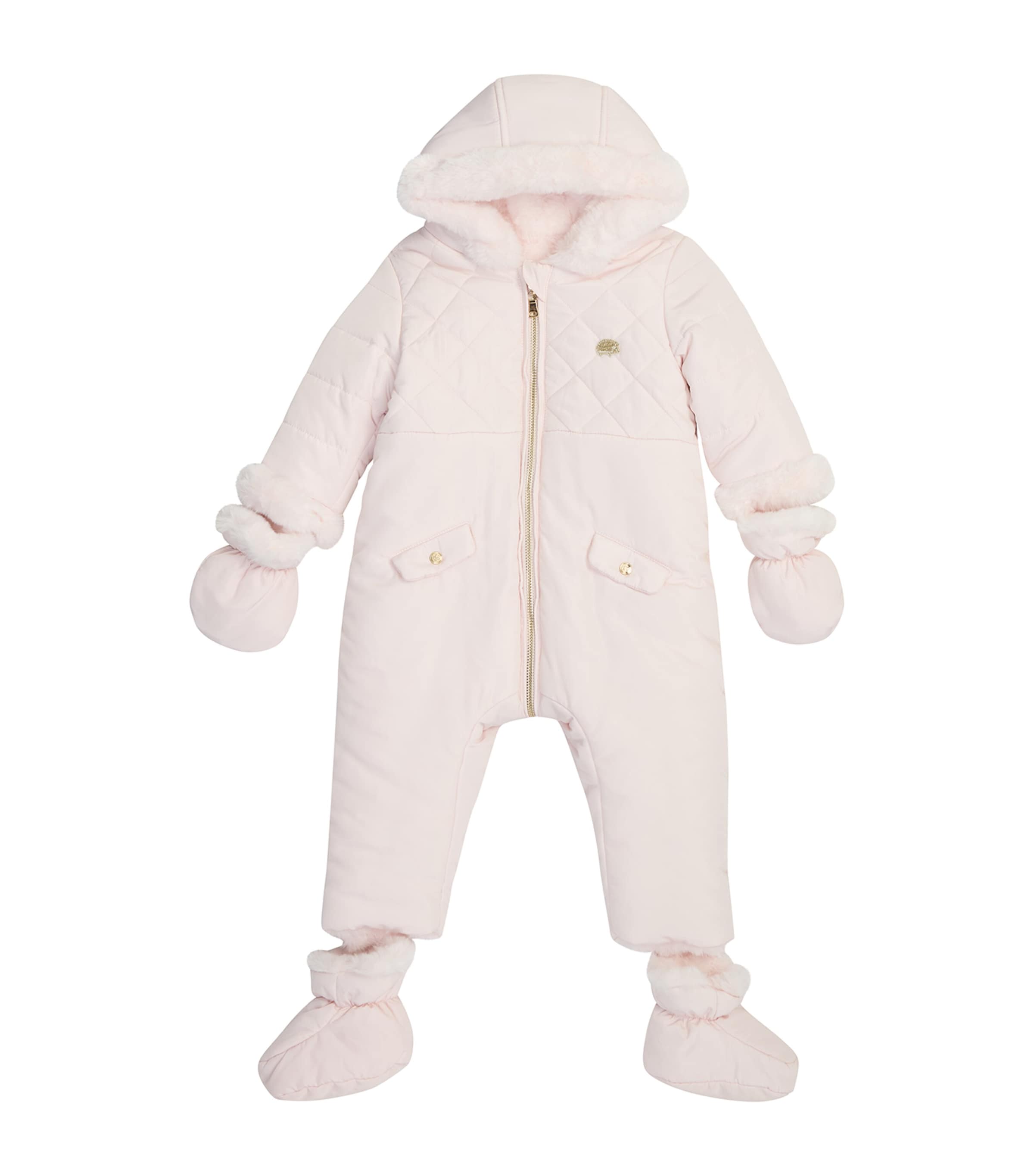 Tartine Et Chocolat Hedgehog Padded Snowsuit In White