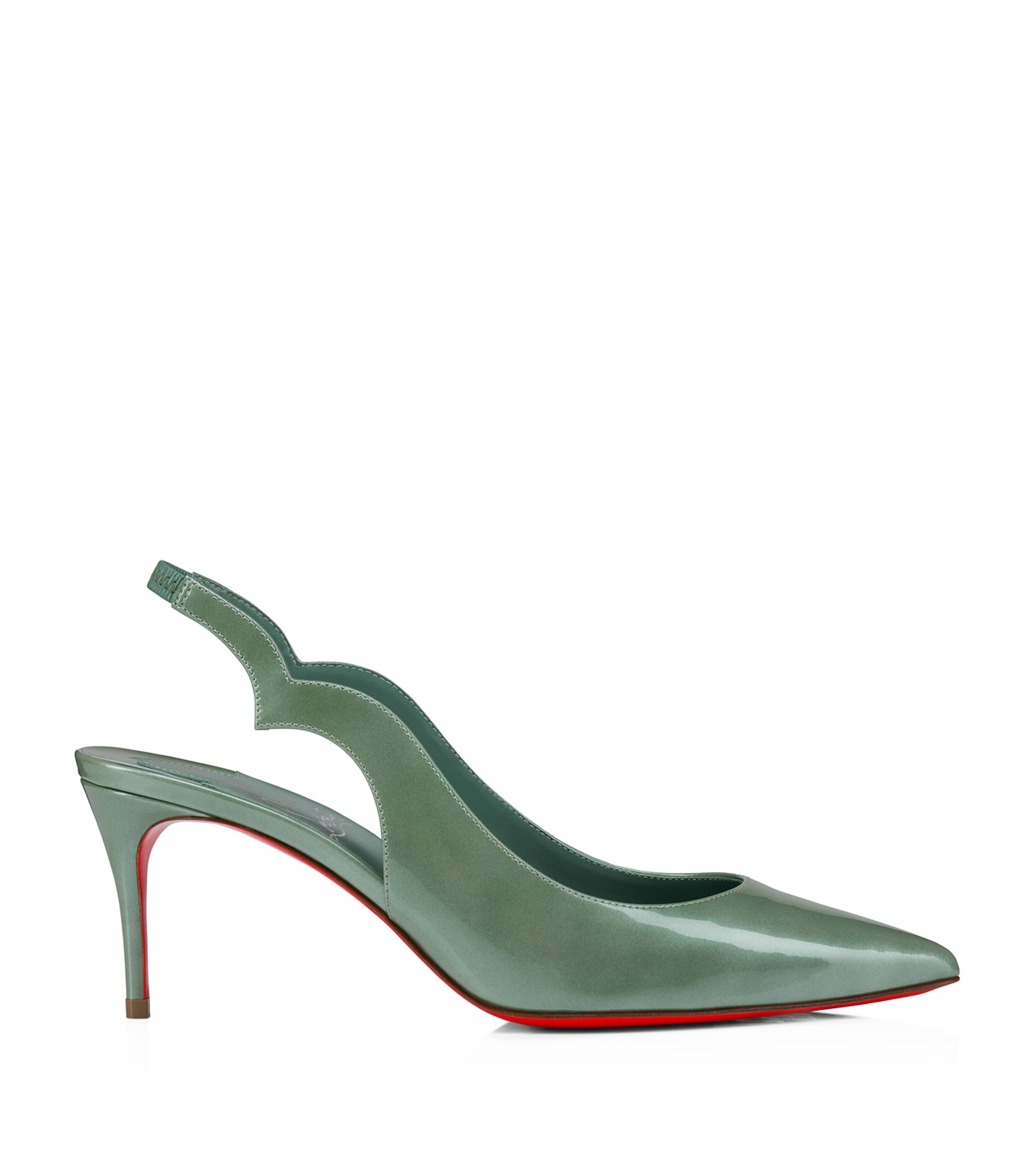 Christian Louboutin Hot Chick Sling Patent Leather Slingback Pumps 70 In Green