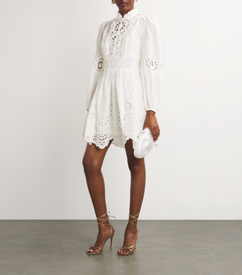 Broderie Anglaise Mini Dress IVORY Image 2