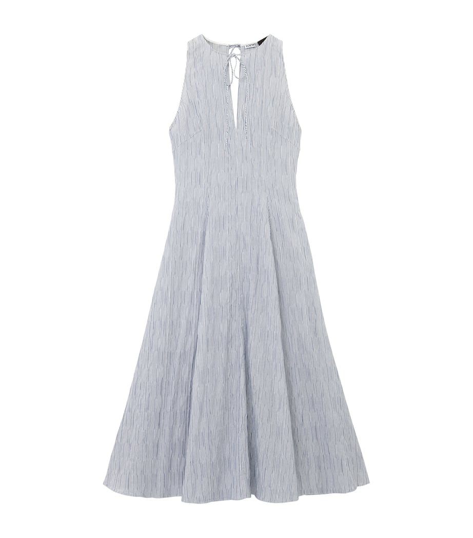 LOEWE Womens x Paula's Ibiza Cotton-Blend Midi Dress Blue/white Image 2