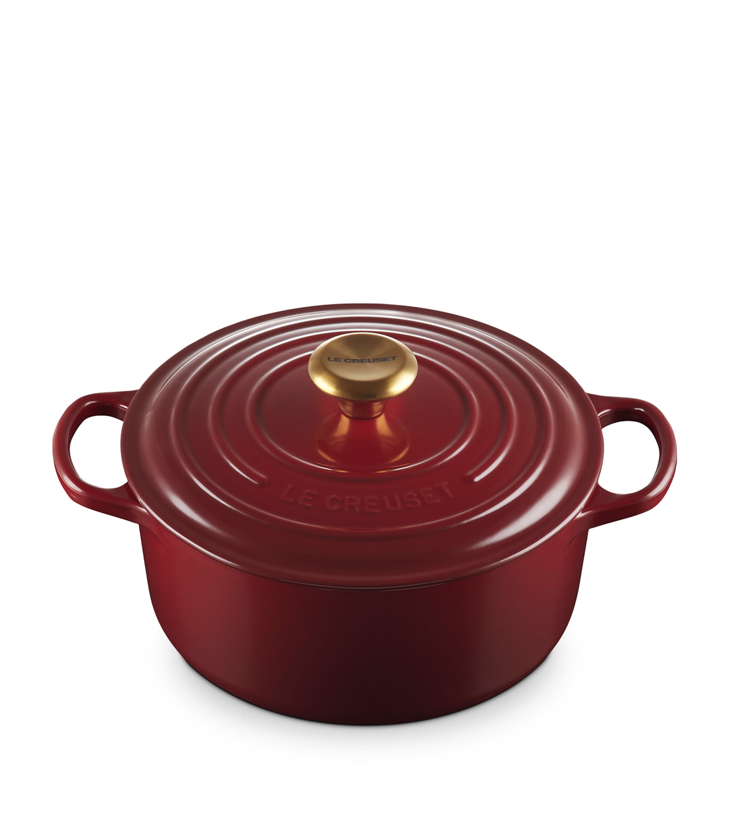 Le Creuset Cast Iron Round Casserole Dish In Burgundy